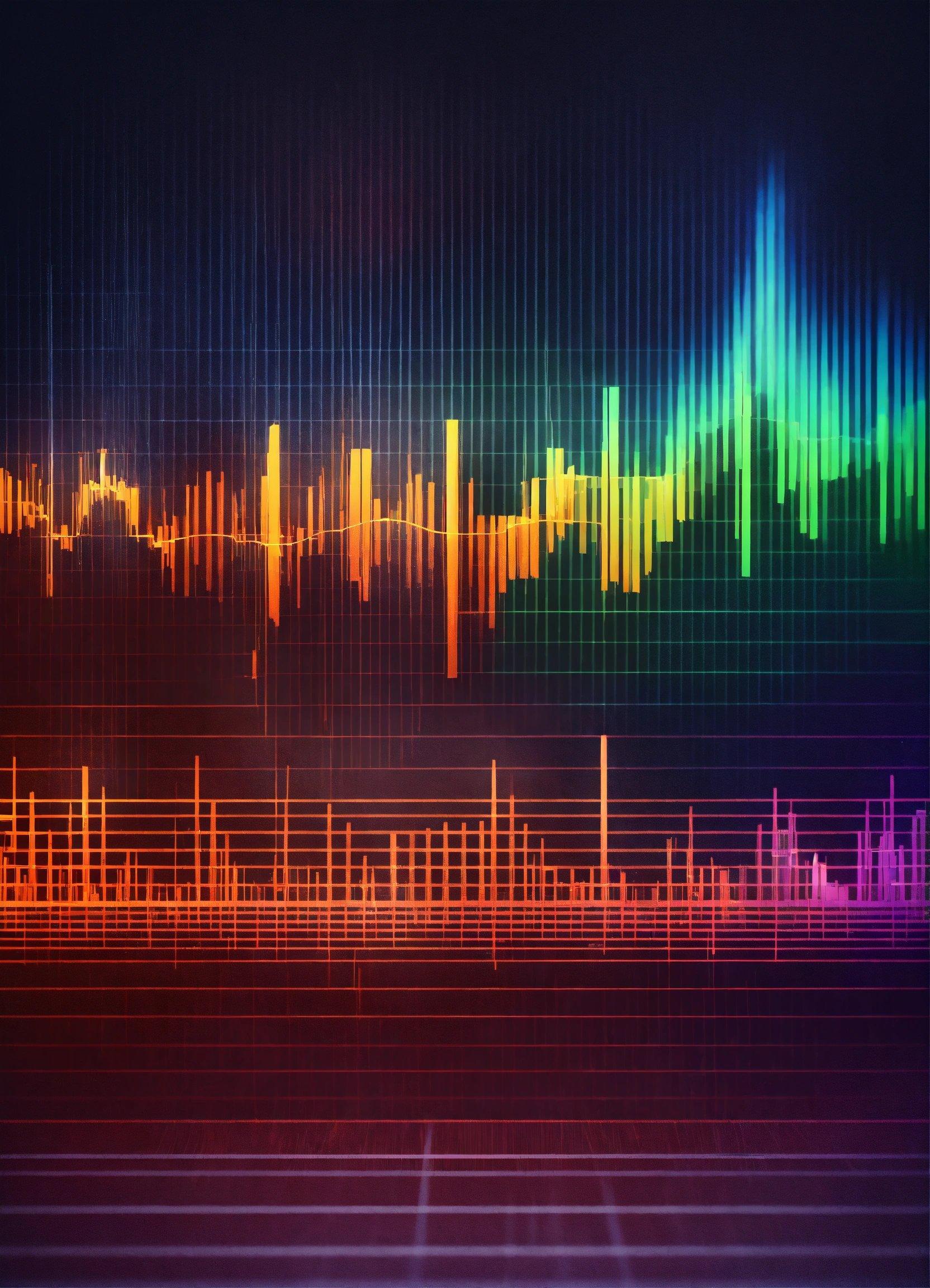 A Multicolored Sound Wave On A Black Background