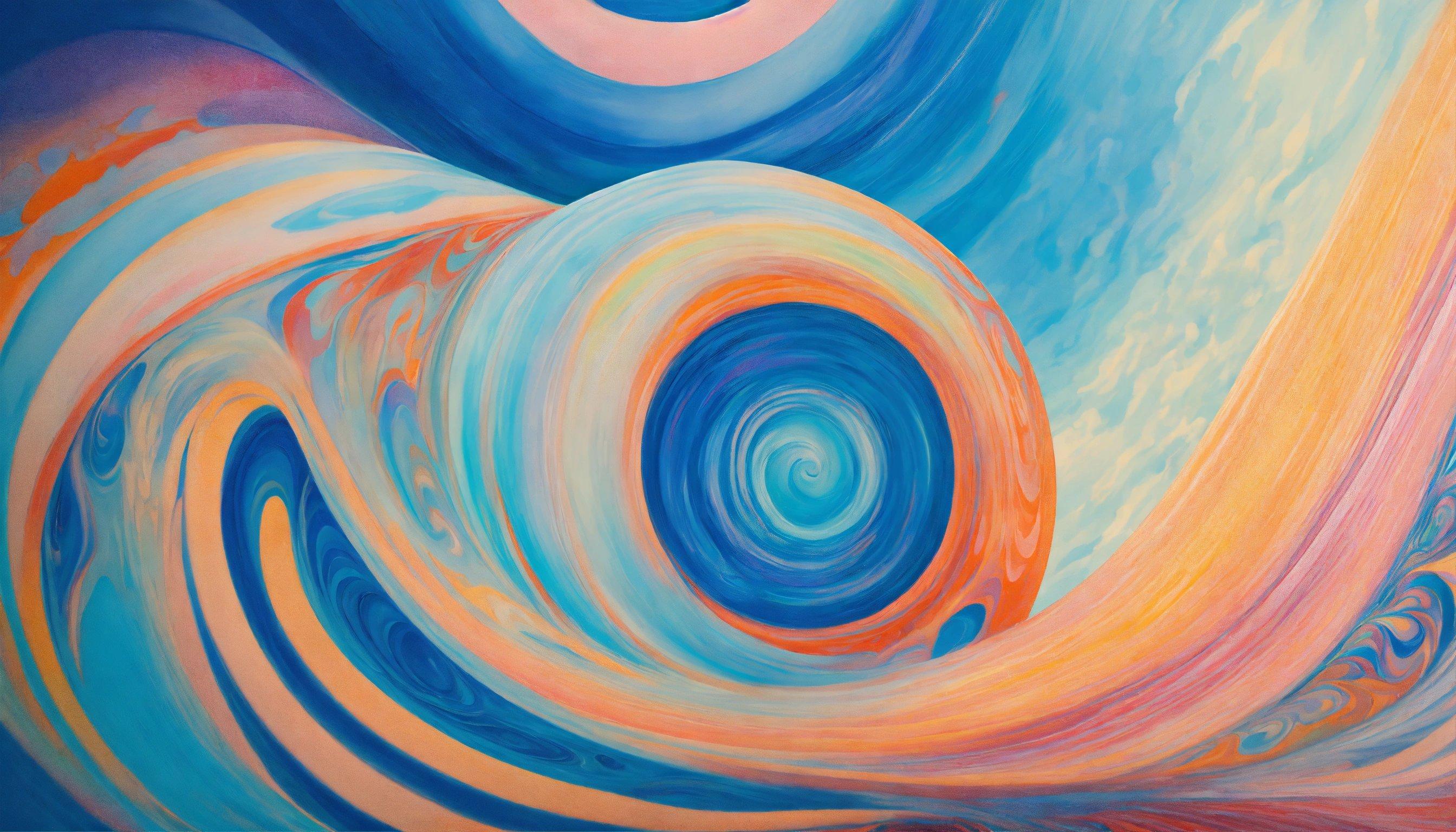 A Painting Of A Blue And Orange Swirl