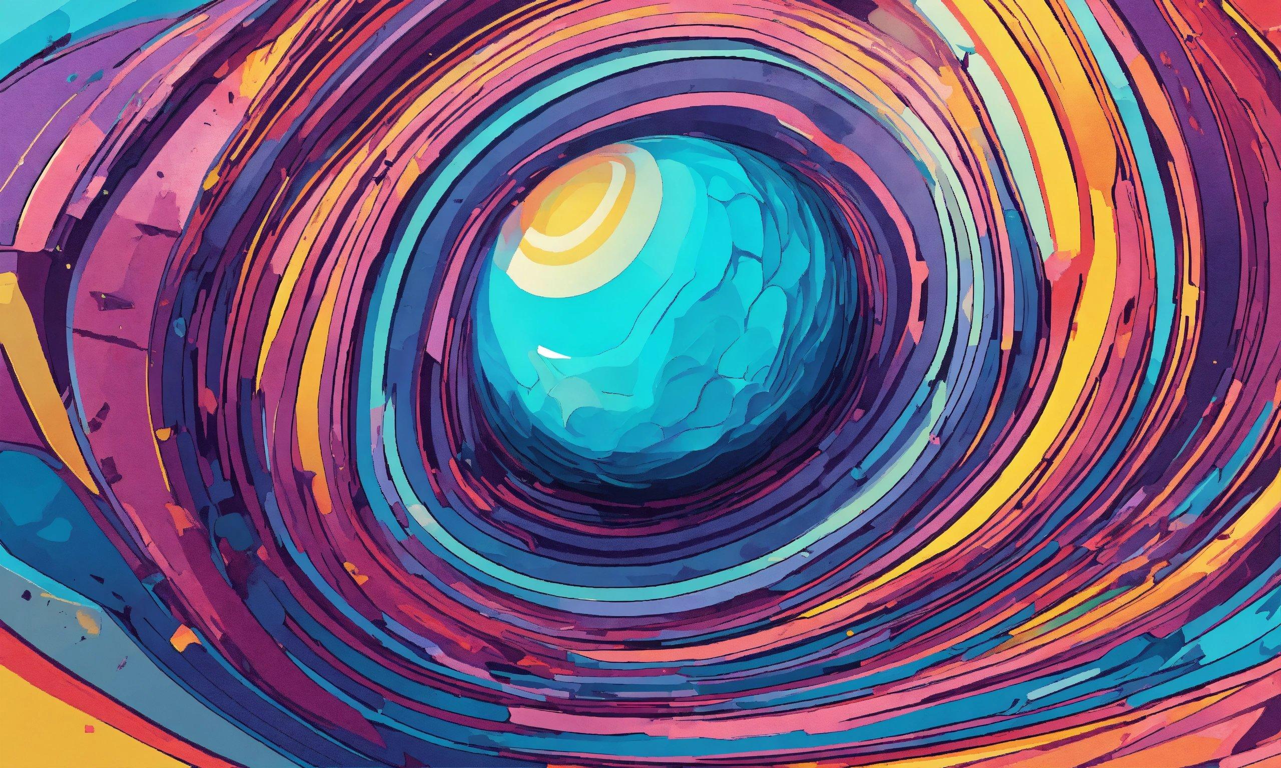 A Painting Of A Blue And Yellow Swirl