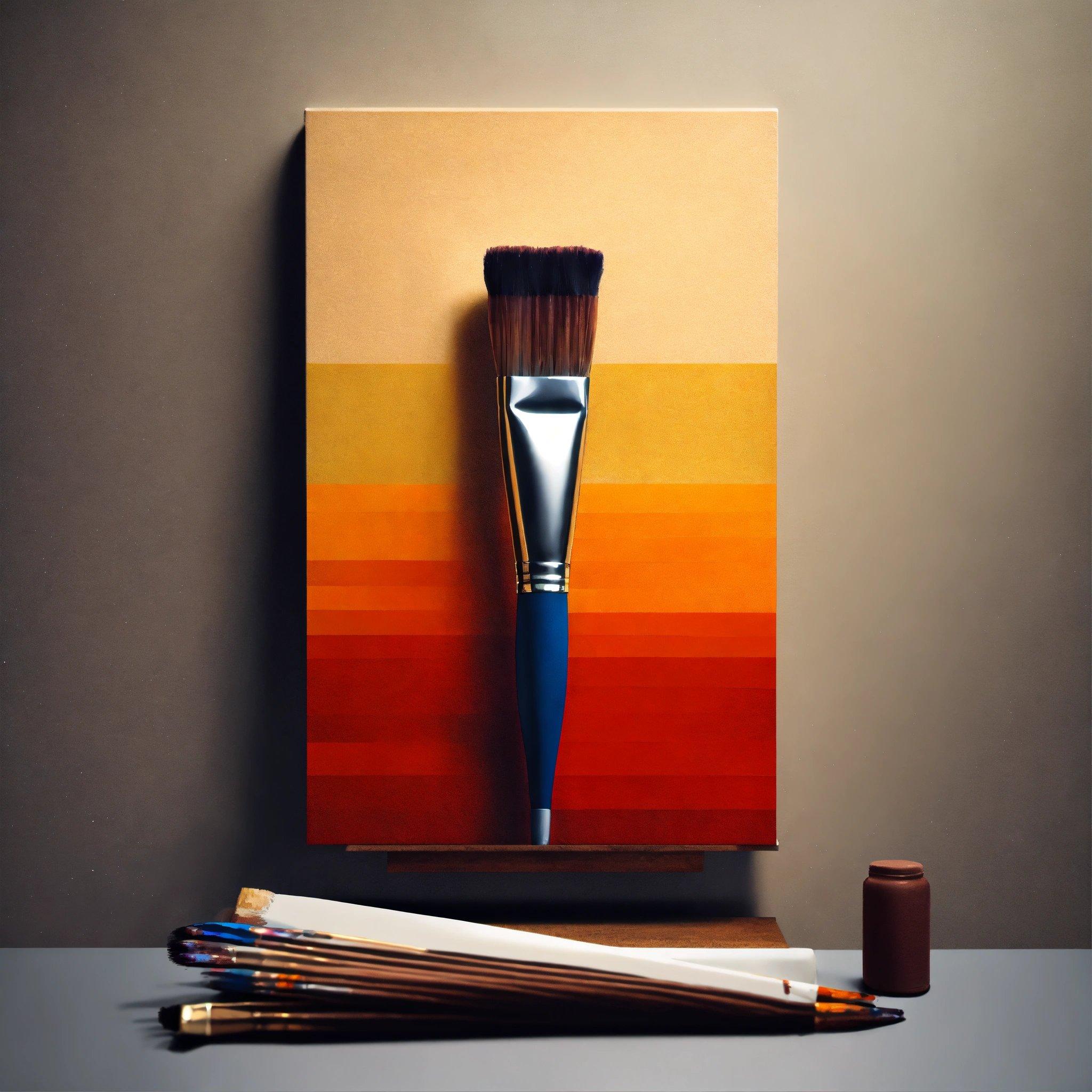 A Painting Of A Brush And A Stack Of Pencils