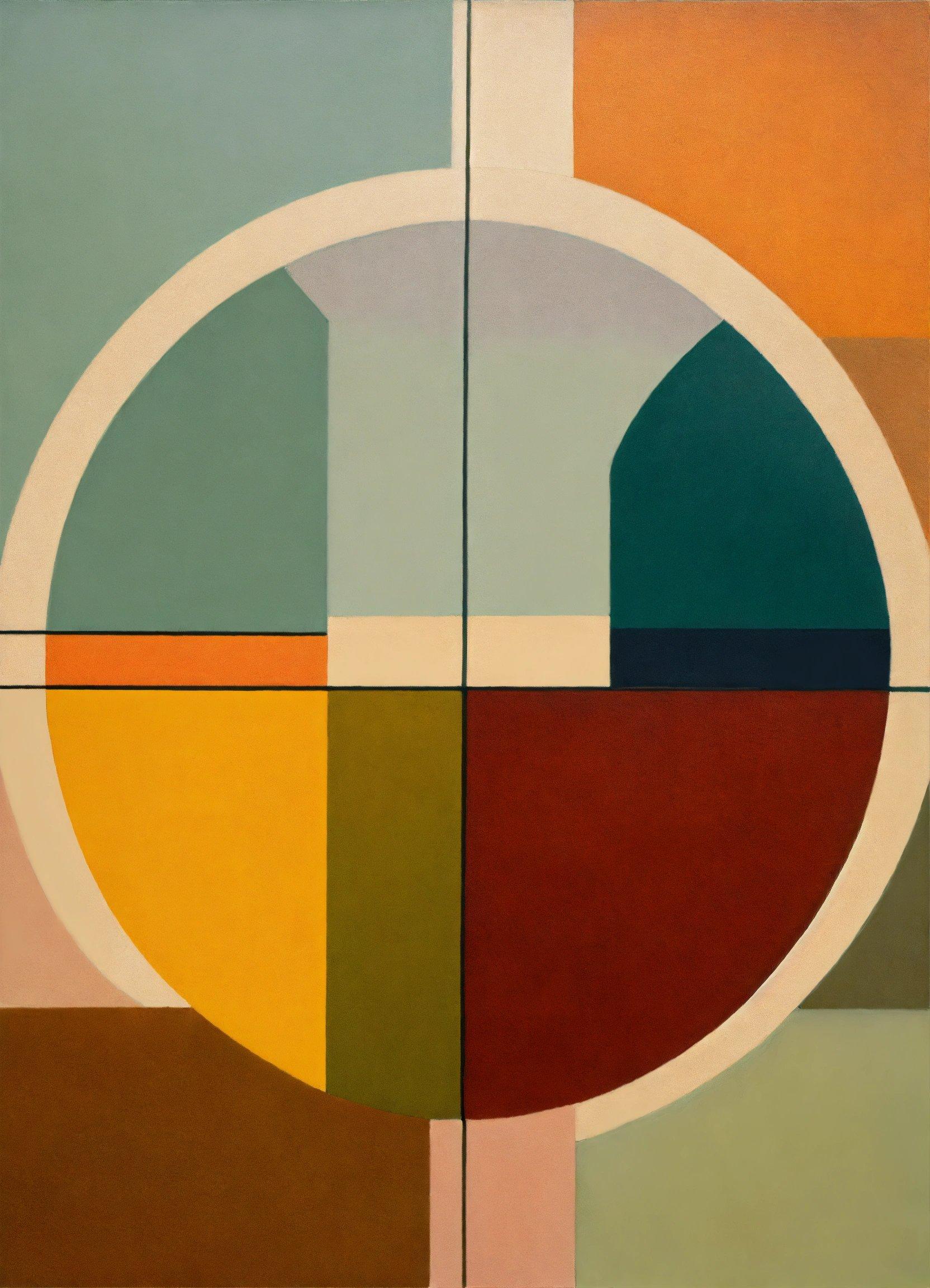 A Painting Of A Circle With Different Colors