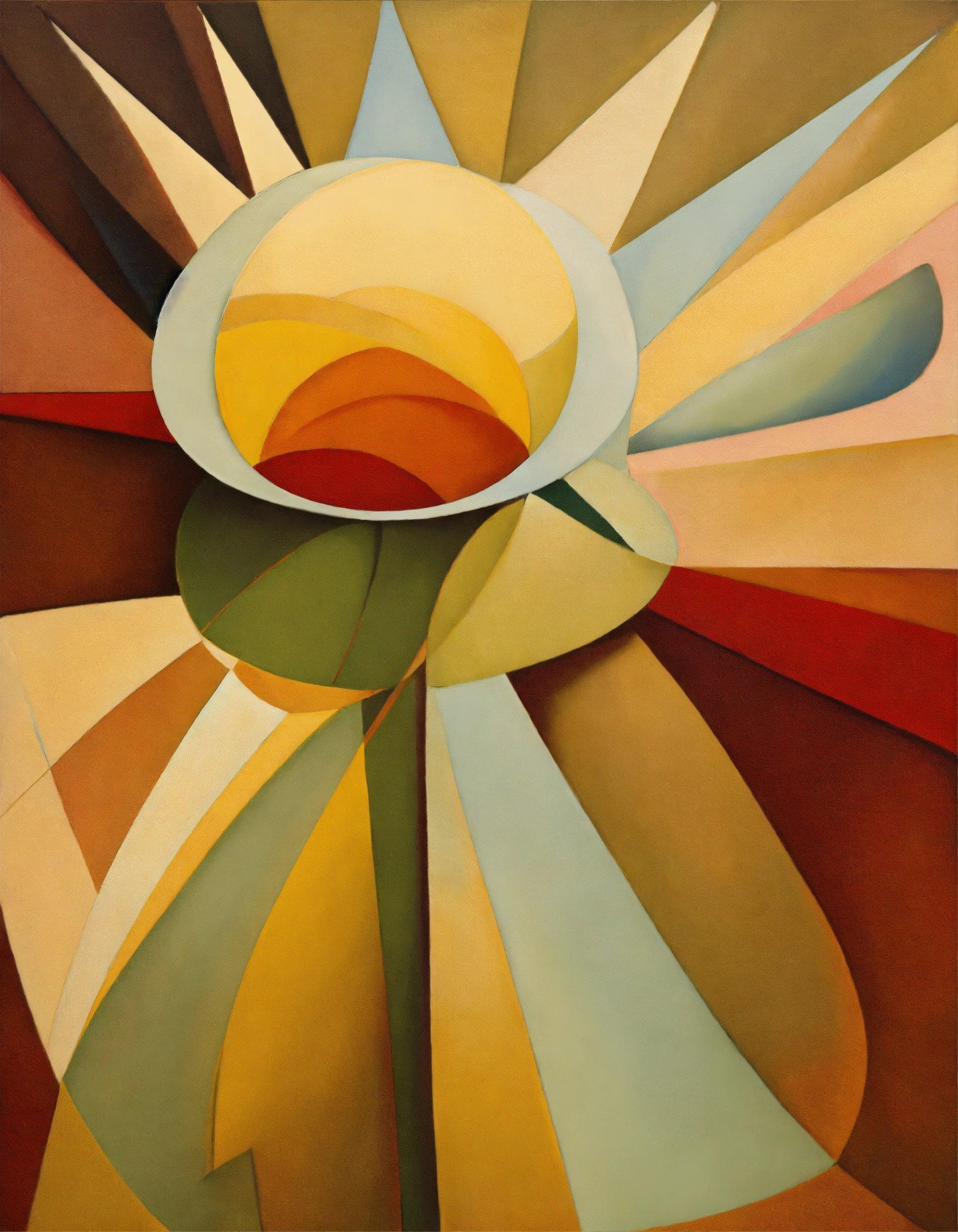 A Painting Of A Circular Object With Many Colors