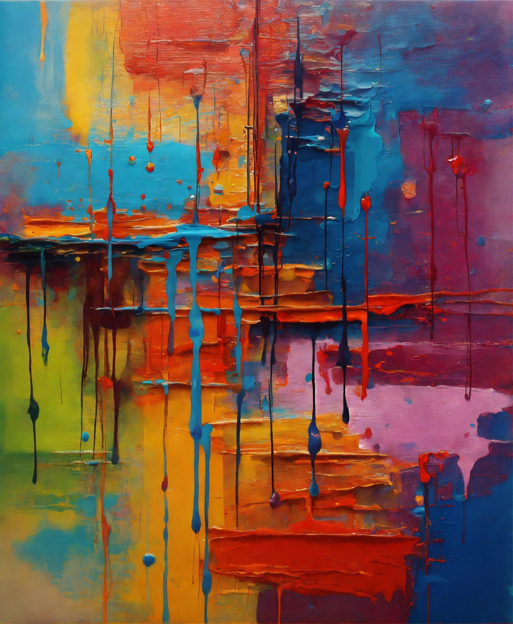 A Painting Of A Colorful Abstract Painting