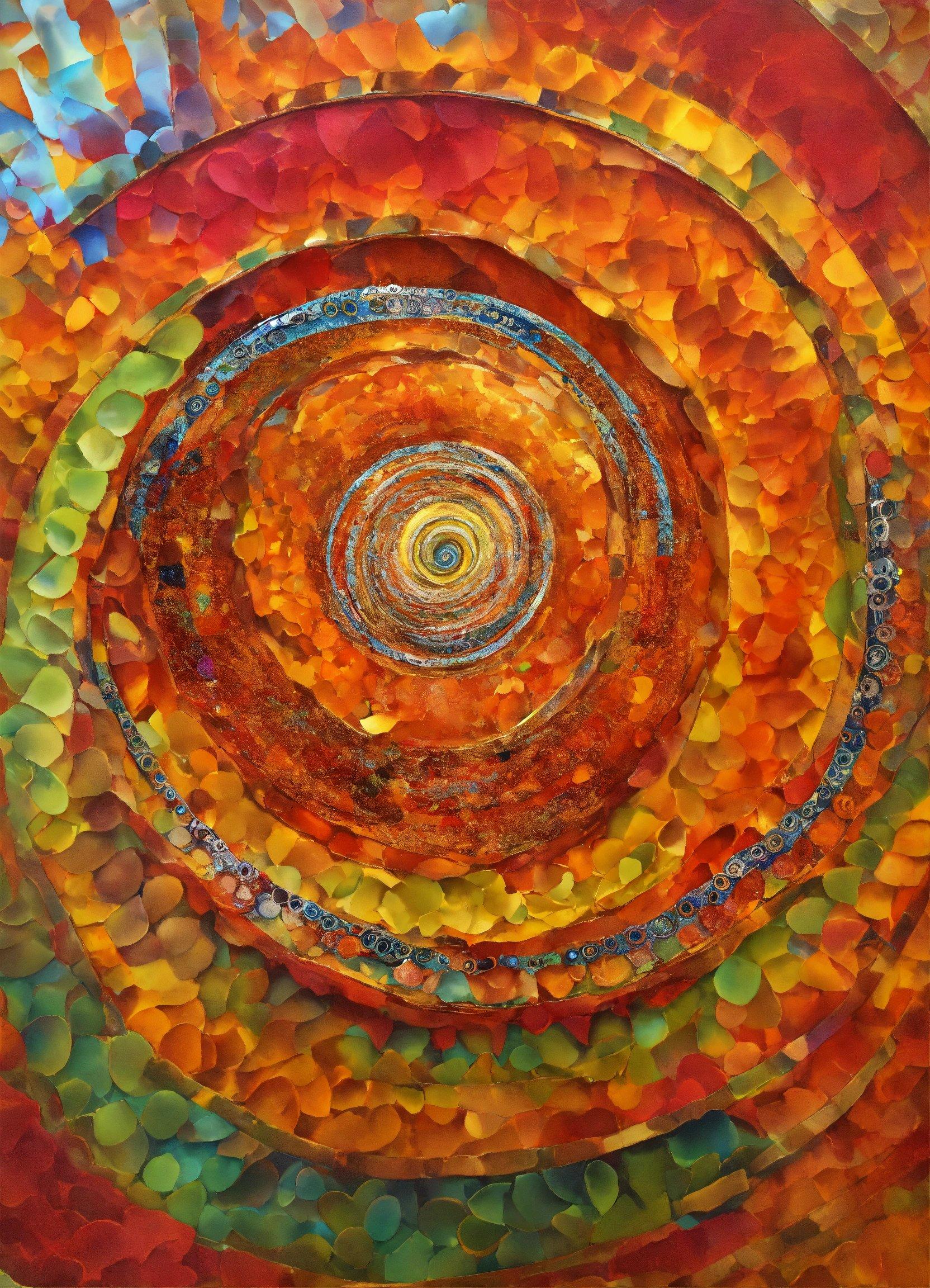 A Painting Of A Colorful Circle Made Of Circles