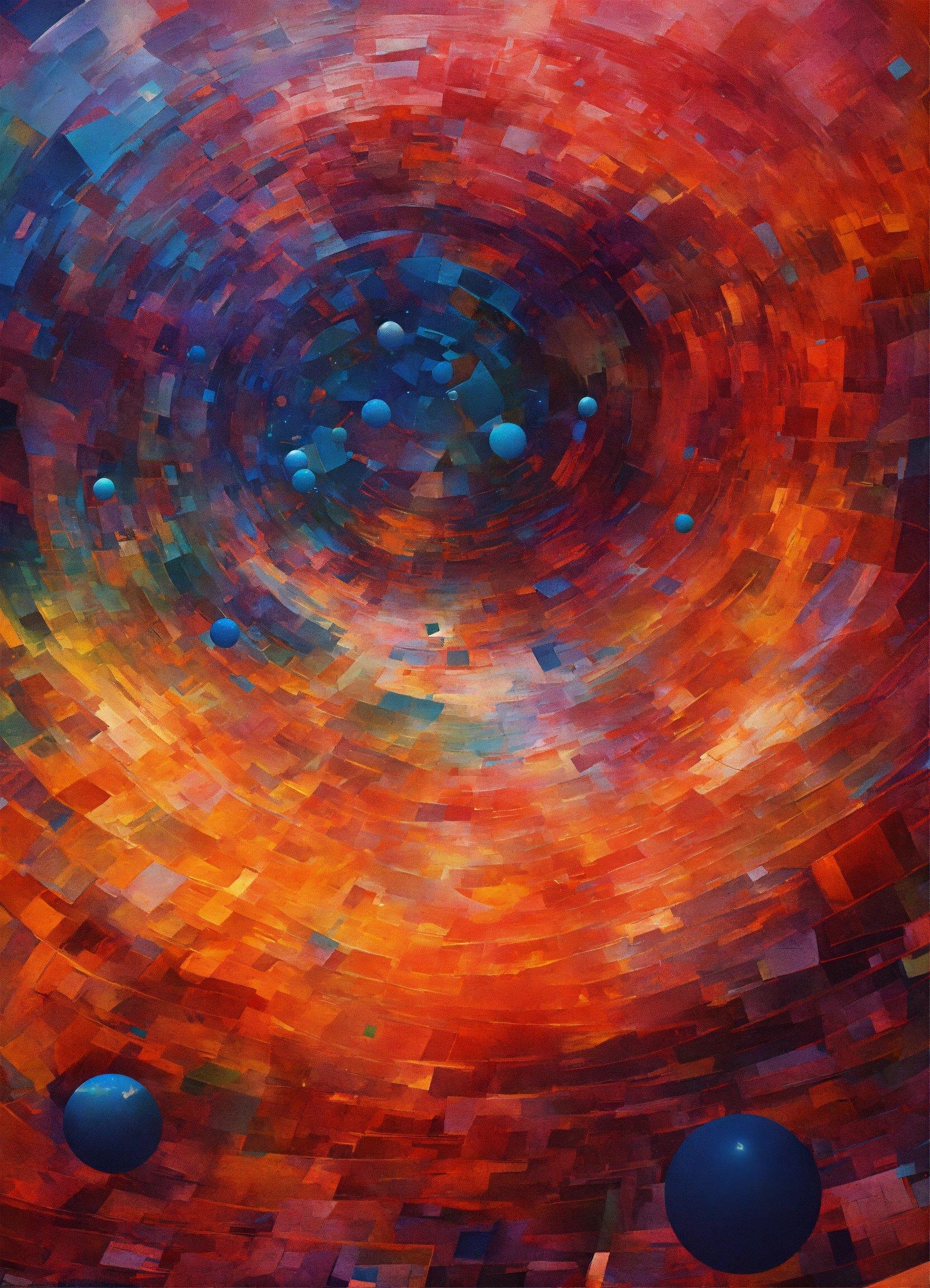 A Painting Of A Colorful Circle Of Squares