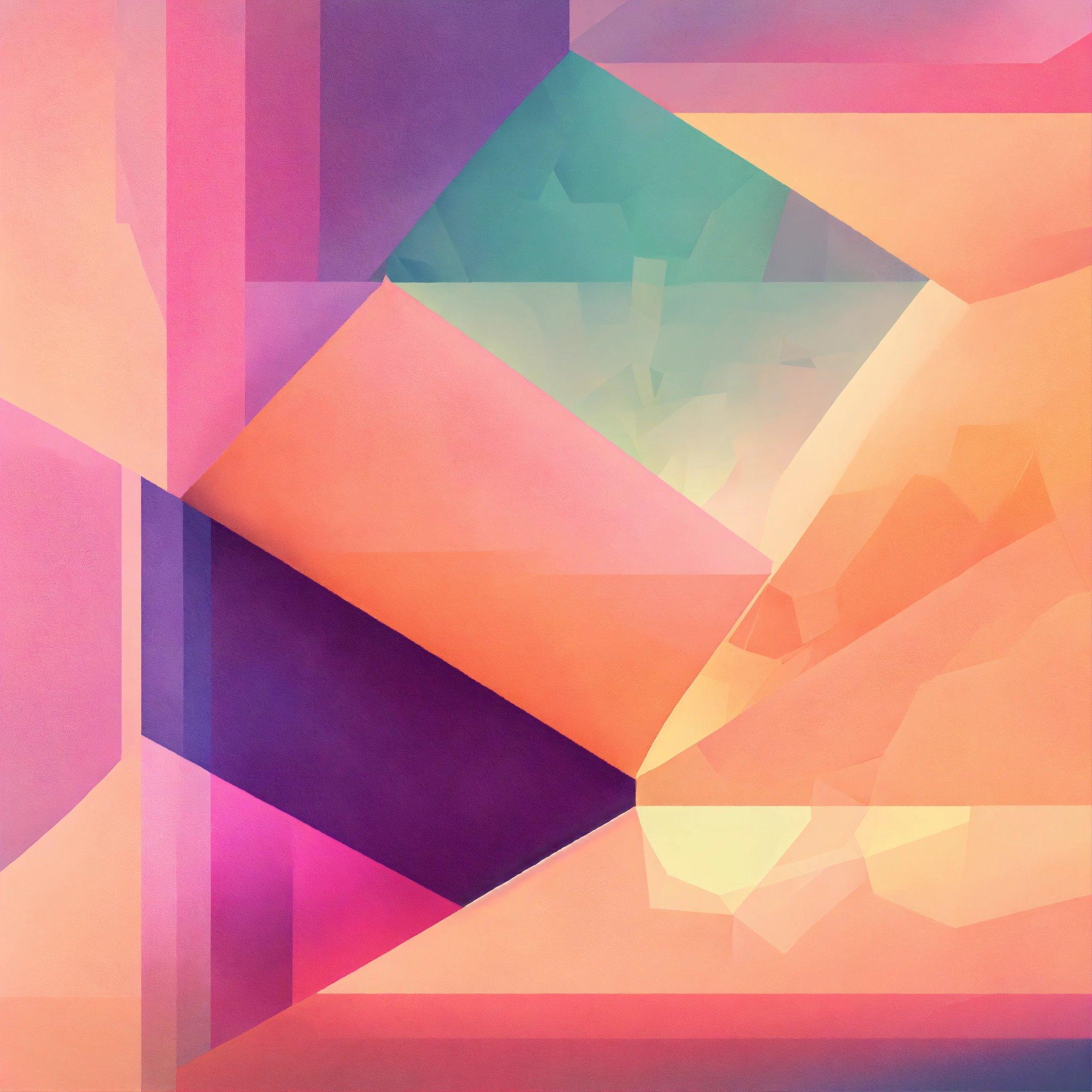 A Painting Of A Colorful Geometric Design