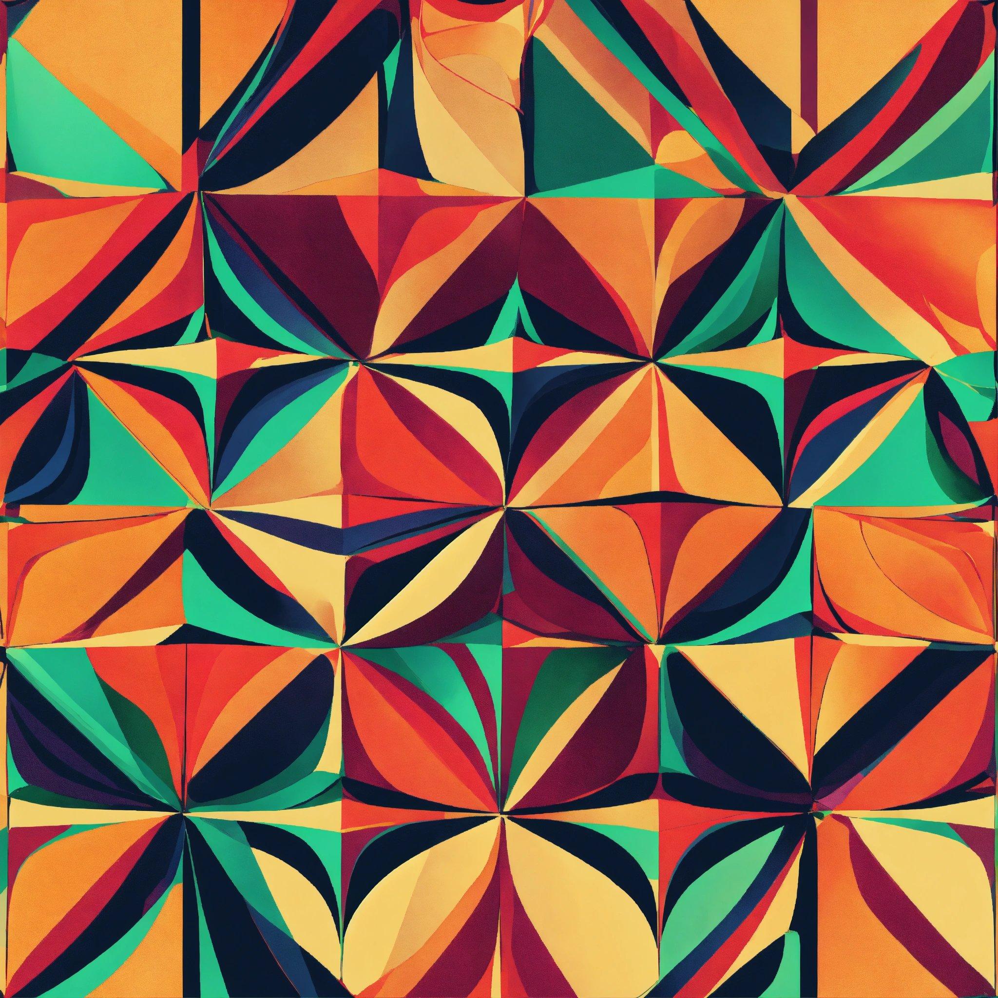 A Painting Of A Colorful Pattern Made Up Of Squares