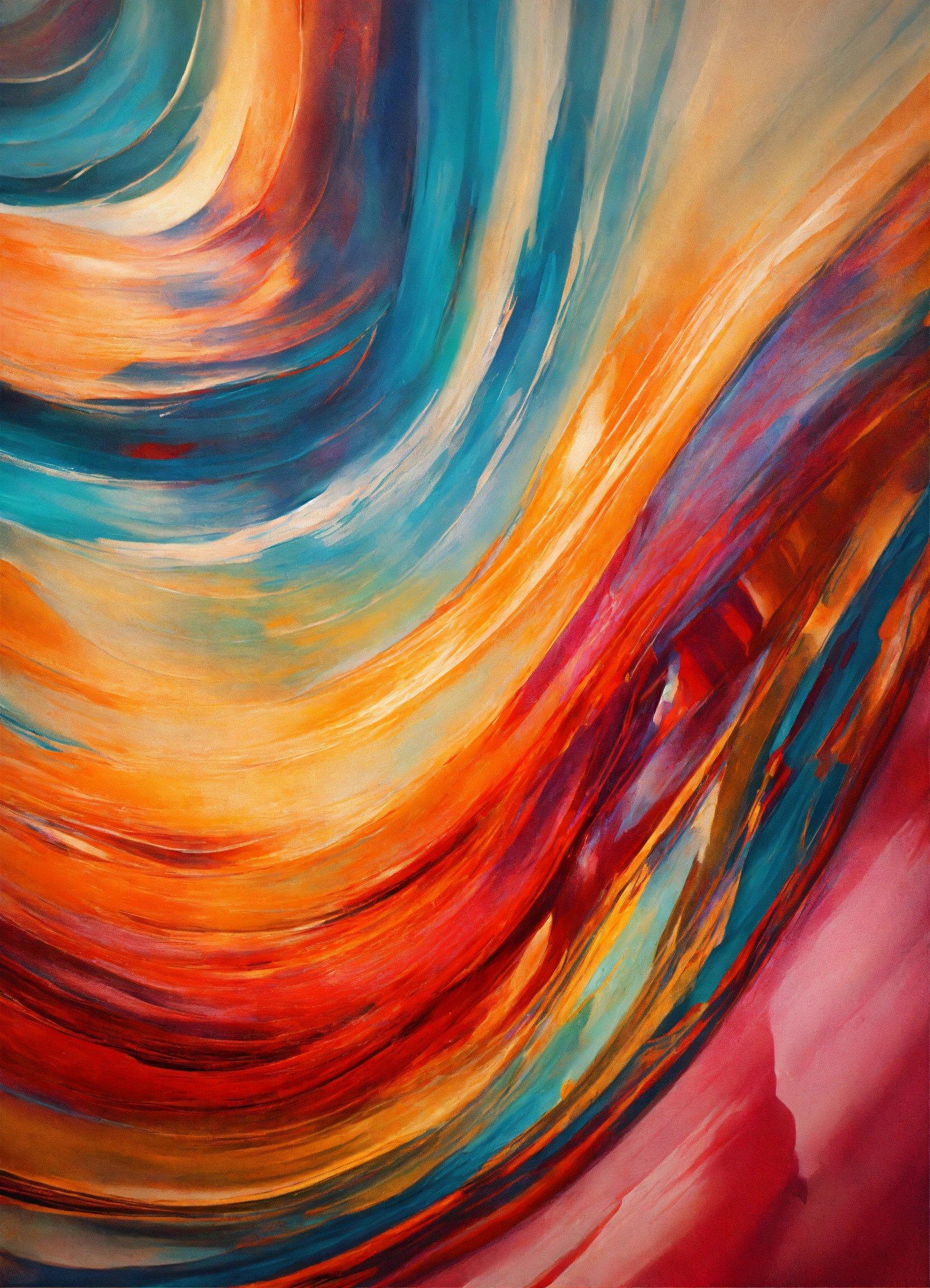 A Painting Of A Colorful Swirl On A Wall