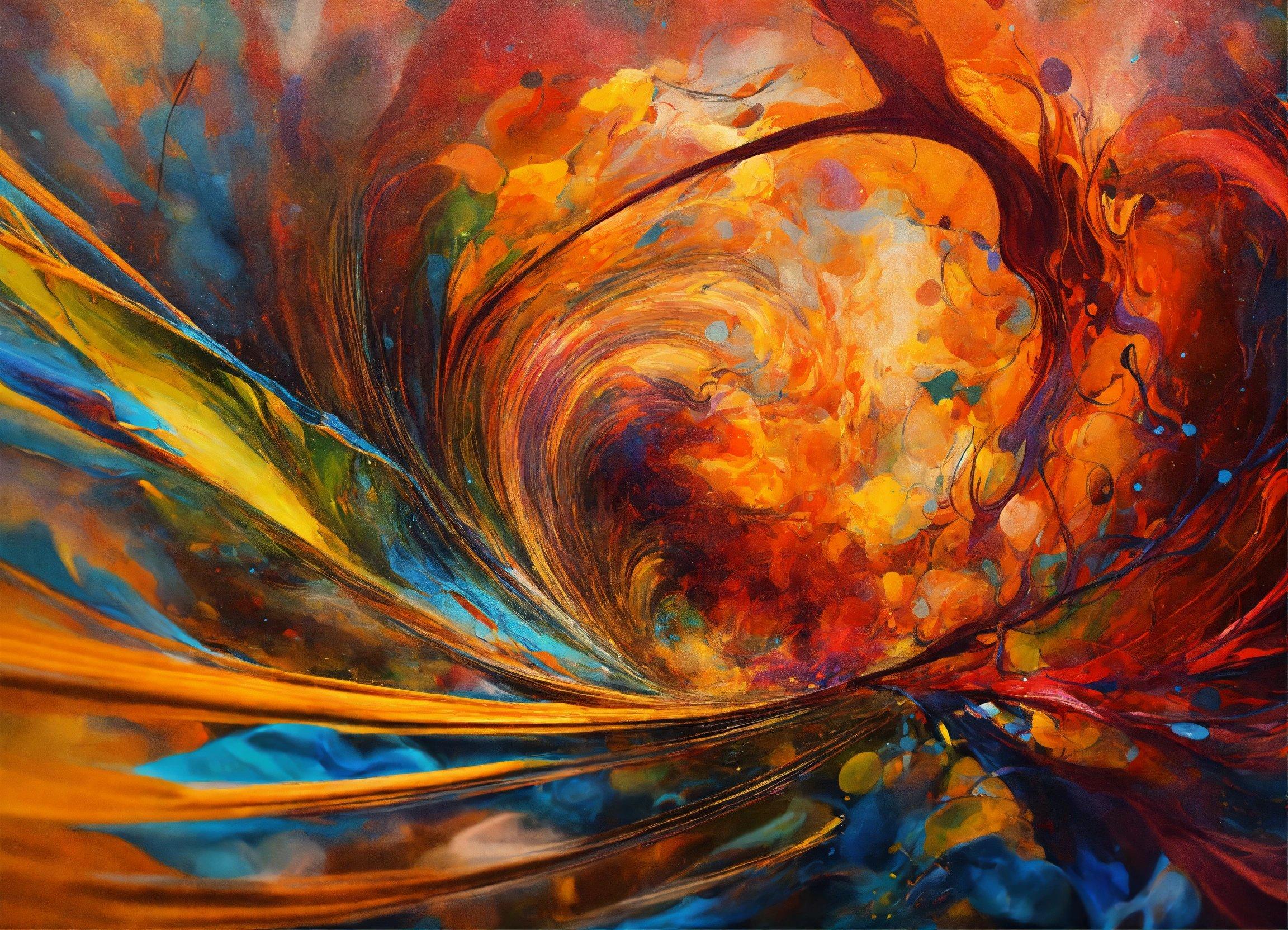 A Painting Of A Colorful Swirl With Lots Of Colors