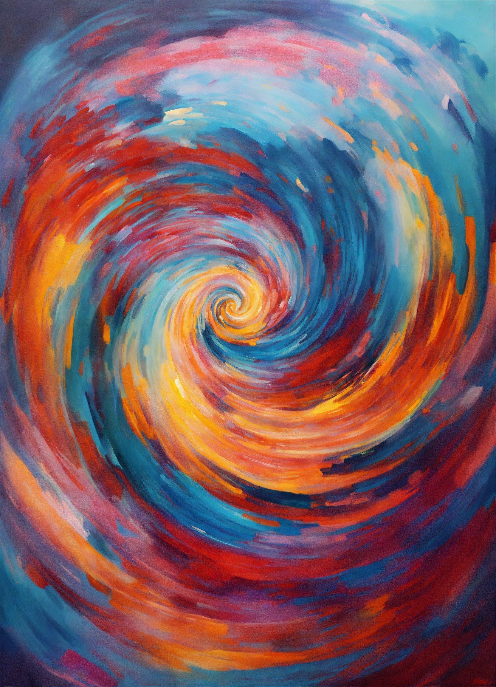 A Painting Of A Colorful Swirl