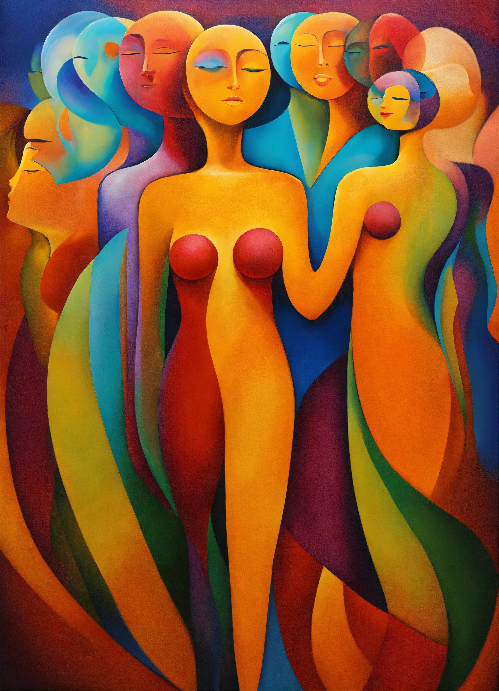 A Painting Of A Group Of Naked Women