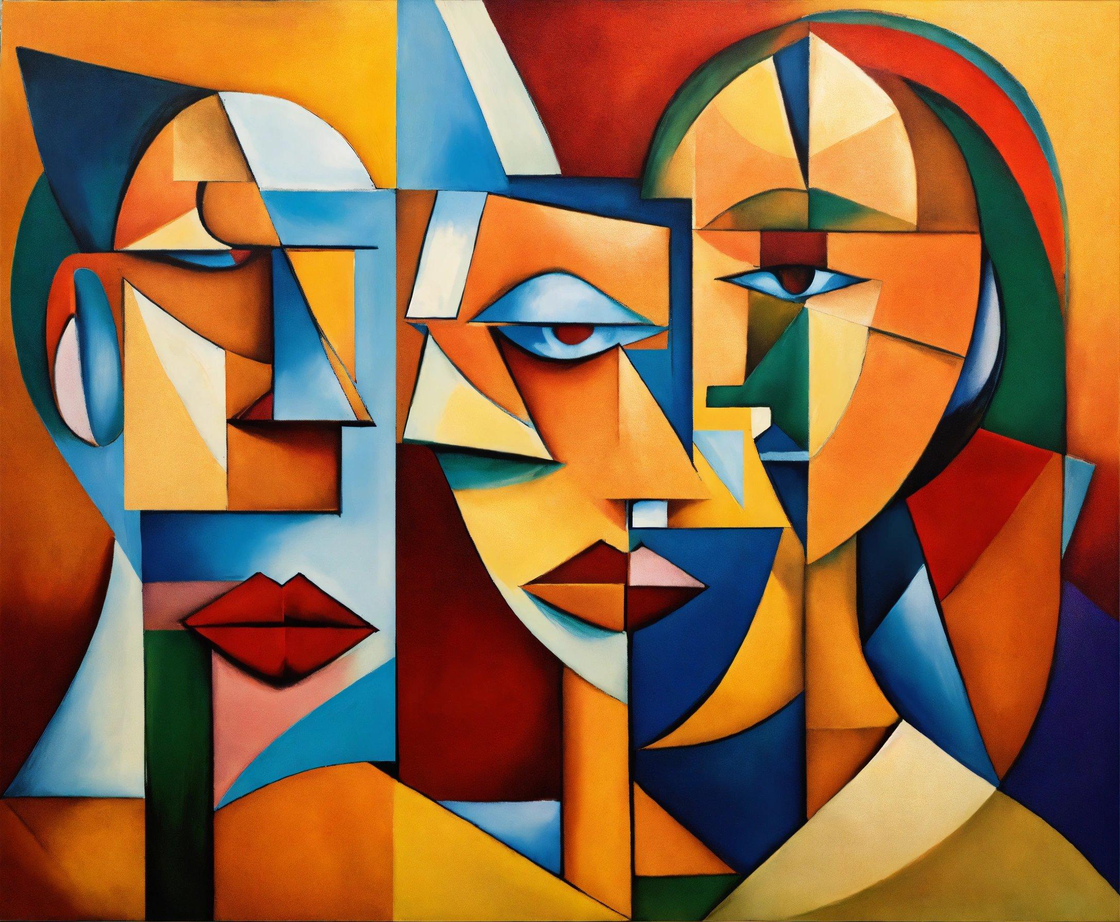 A Painting Of A Group Of People With Different Colors