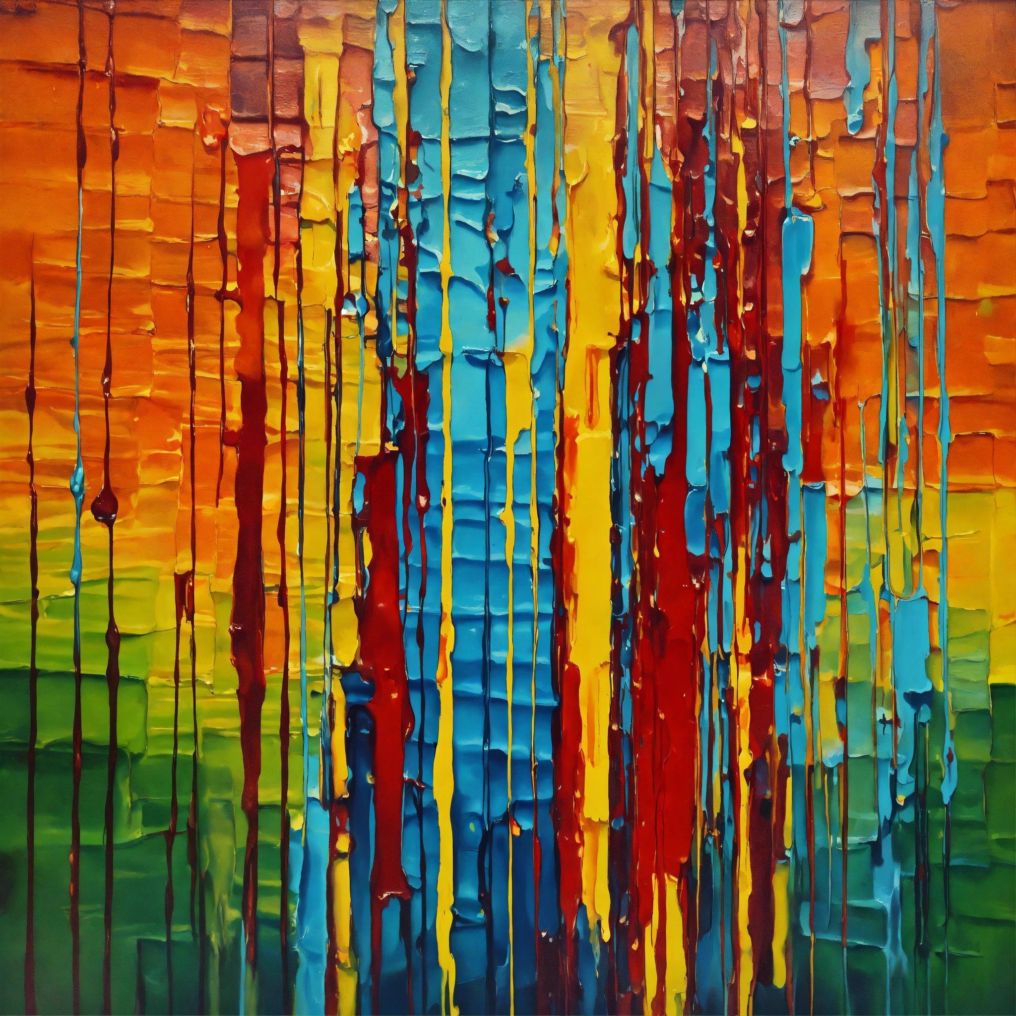 A Painting Of A Multicolored Abstract Painting