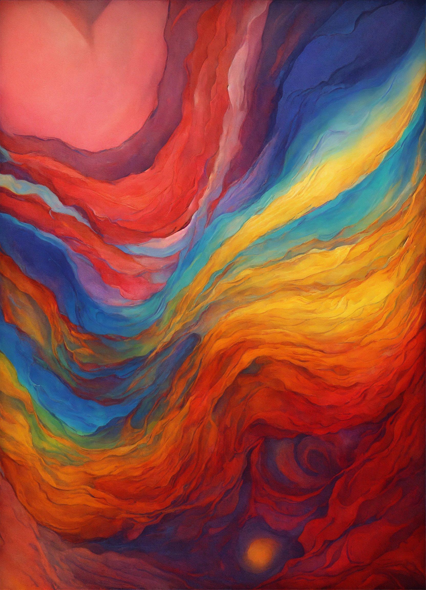 A Painting Of A Multicolored Swirl