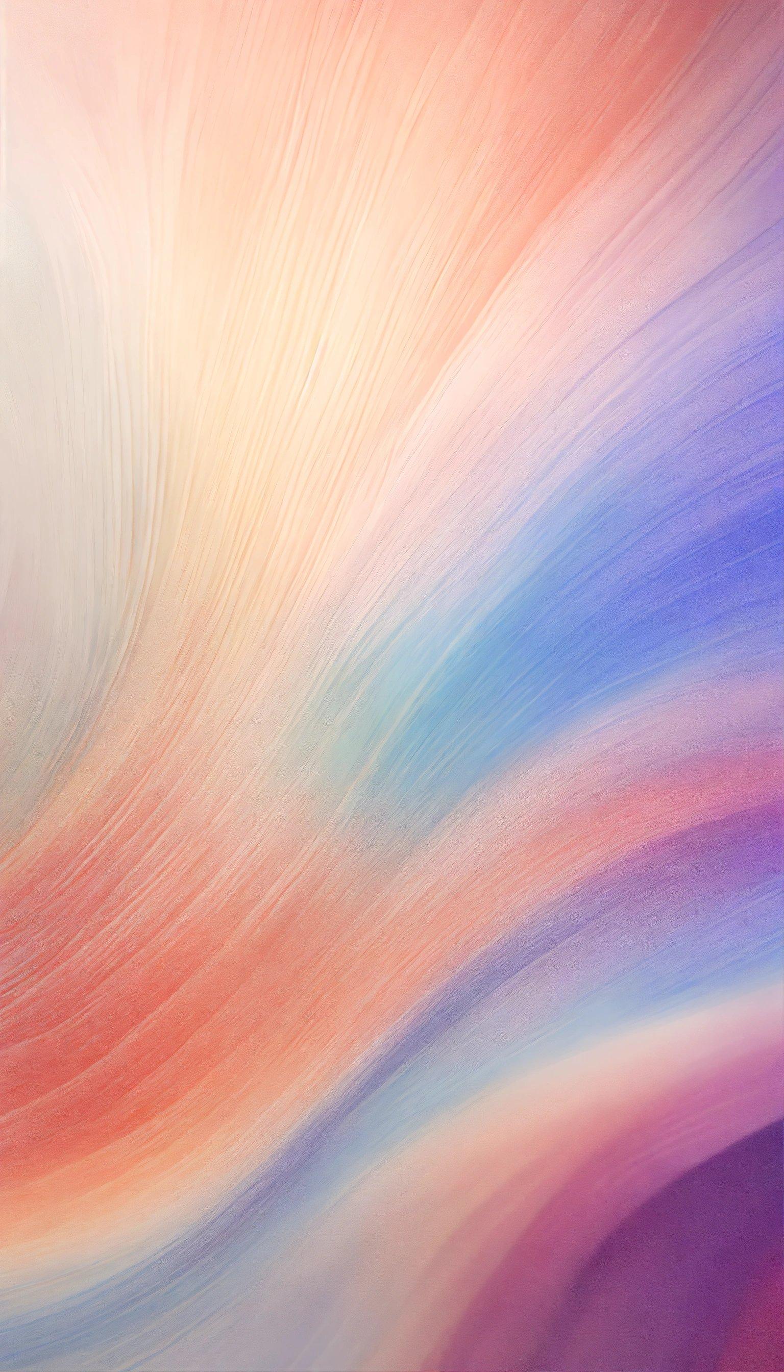 A Painting Of A Multicolored Wave With A White Background