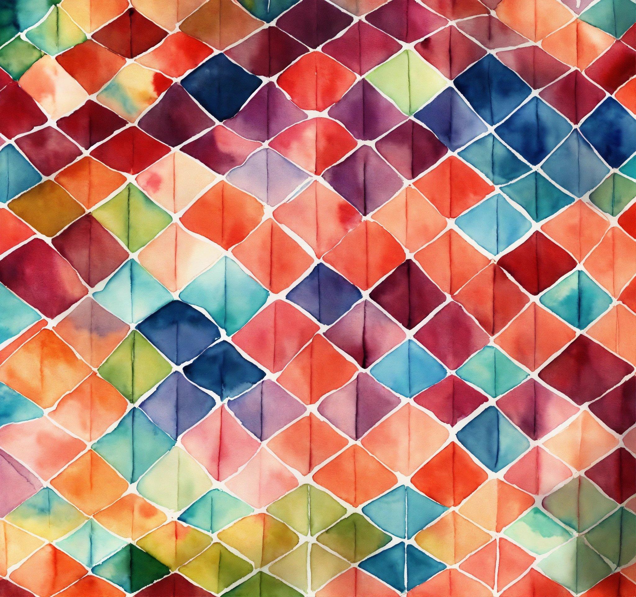 A Painting Of A Pattern Made Of Different Colors