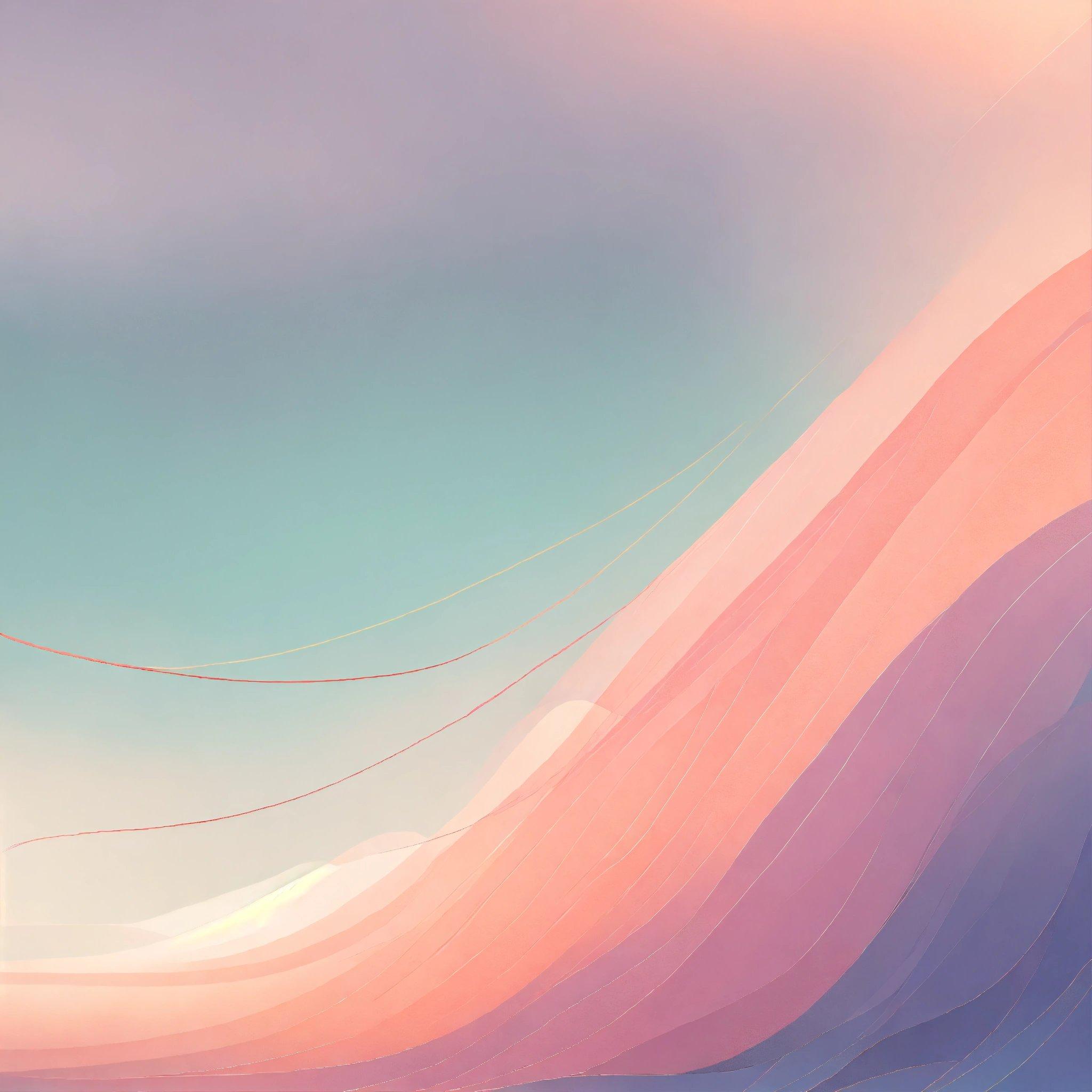 A Painting Of A Pink And Blue Wave