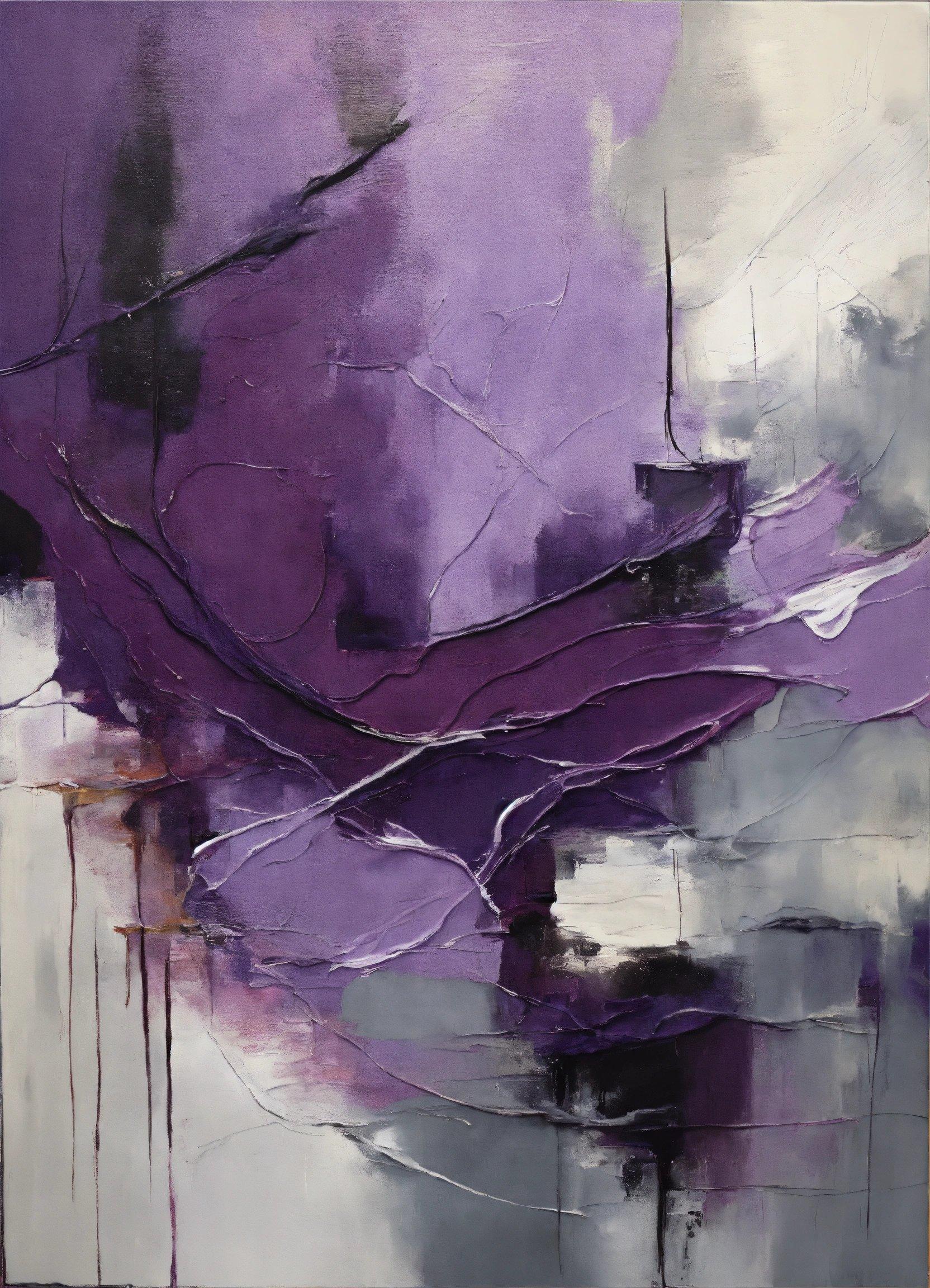 A Painting Of A Purple And White Background