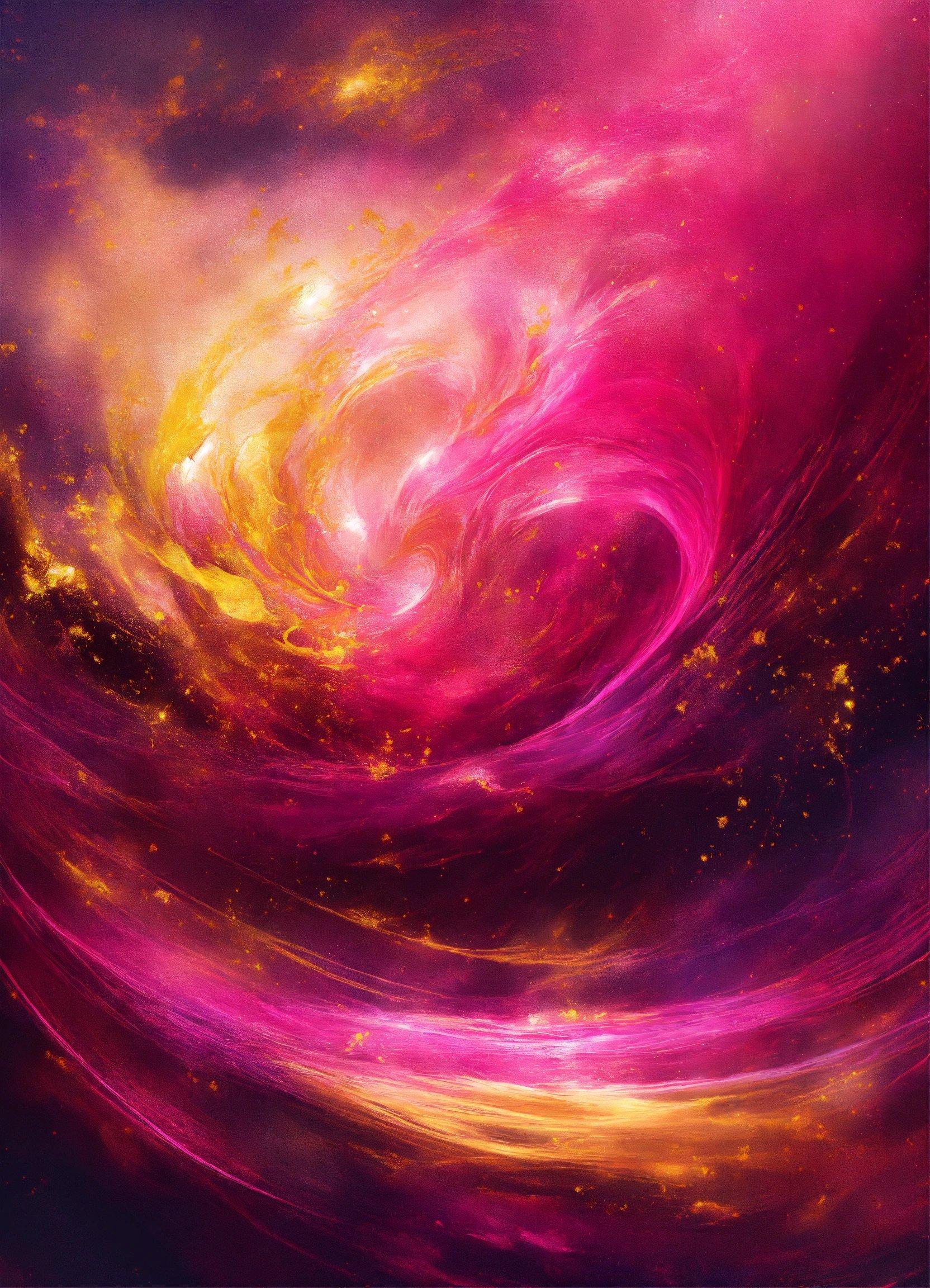 A Painting Of A Purple And Yellow Swirl