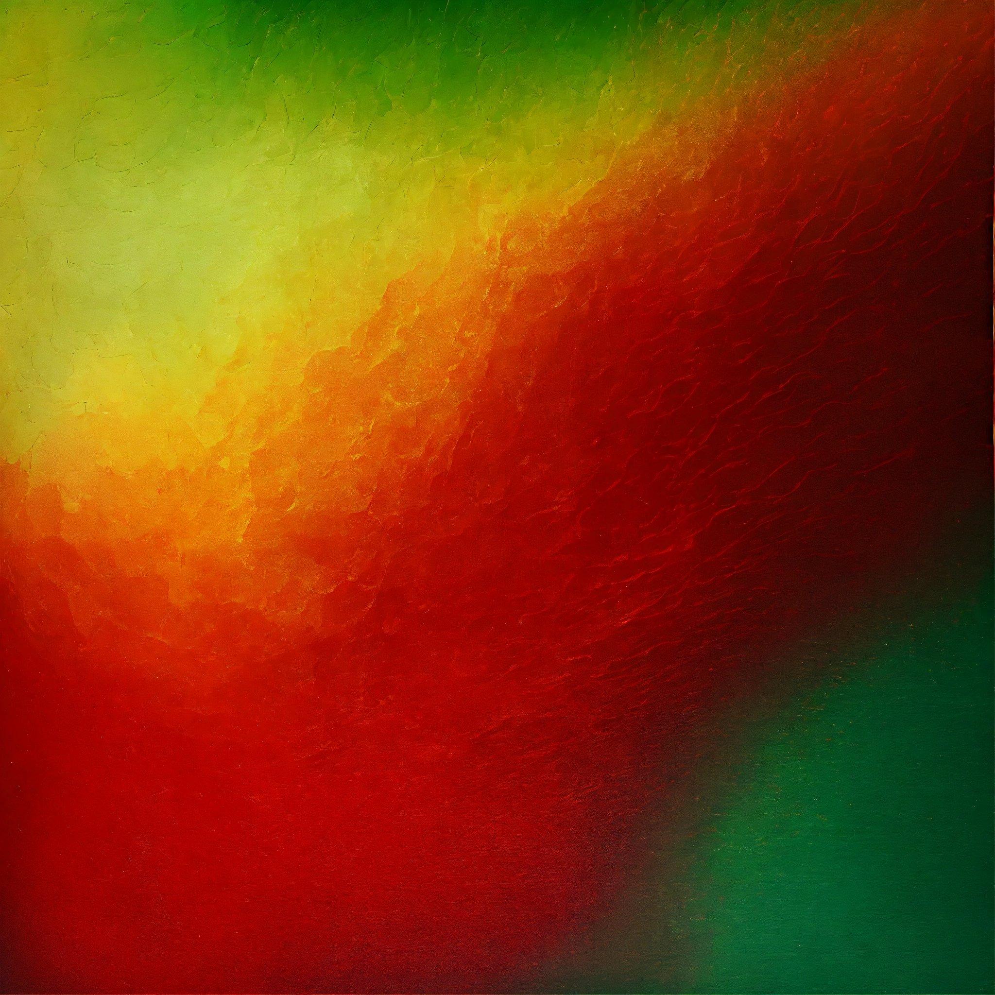 A Painting Of A Red, Yellow, And Green Background