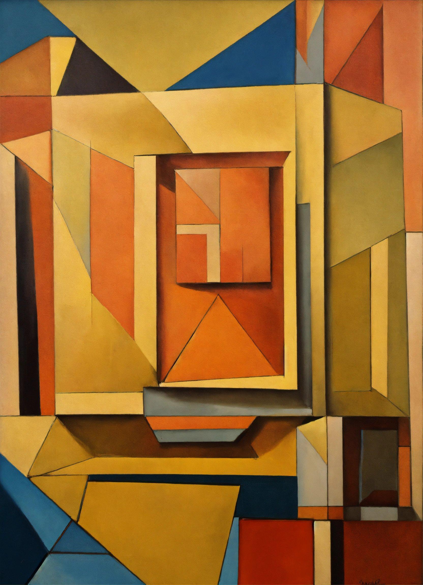 A Painting Of A Square And Rectangle Design