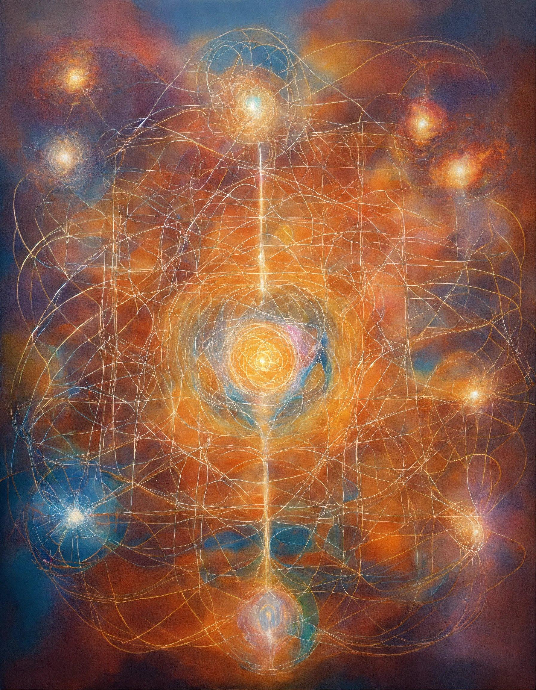 A Painting Of A Star Surrounded By Circles