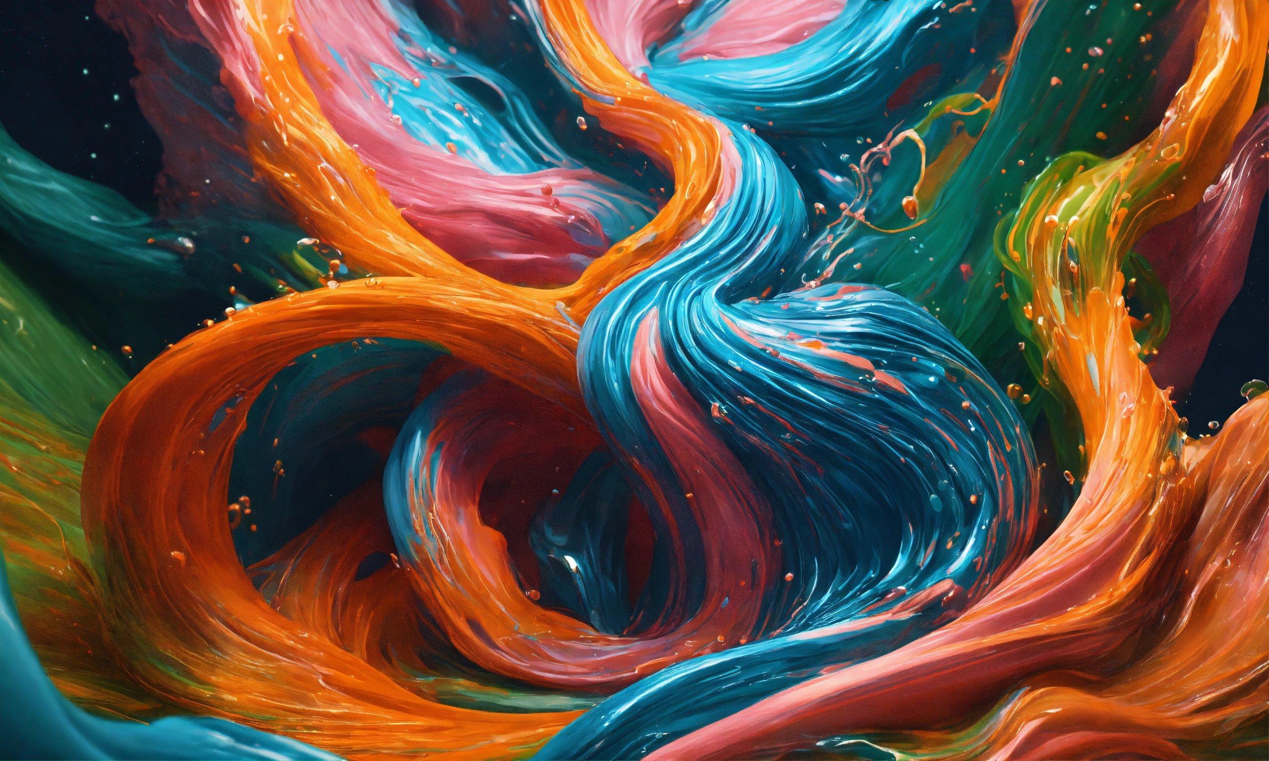 A Painting Of A Swirl Of Paint On A Black Background