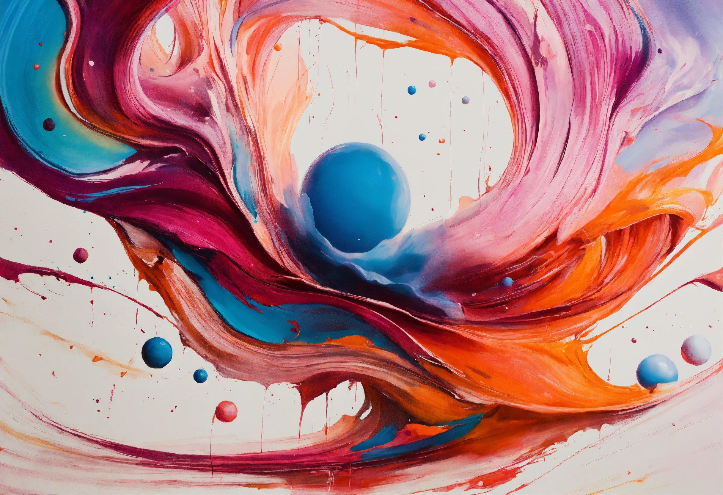 A Painting Of A Swirl Of Paint On A White Background