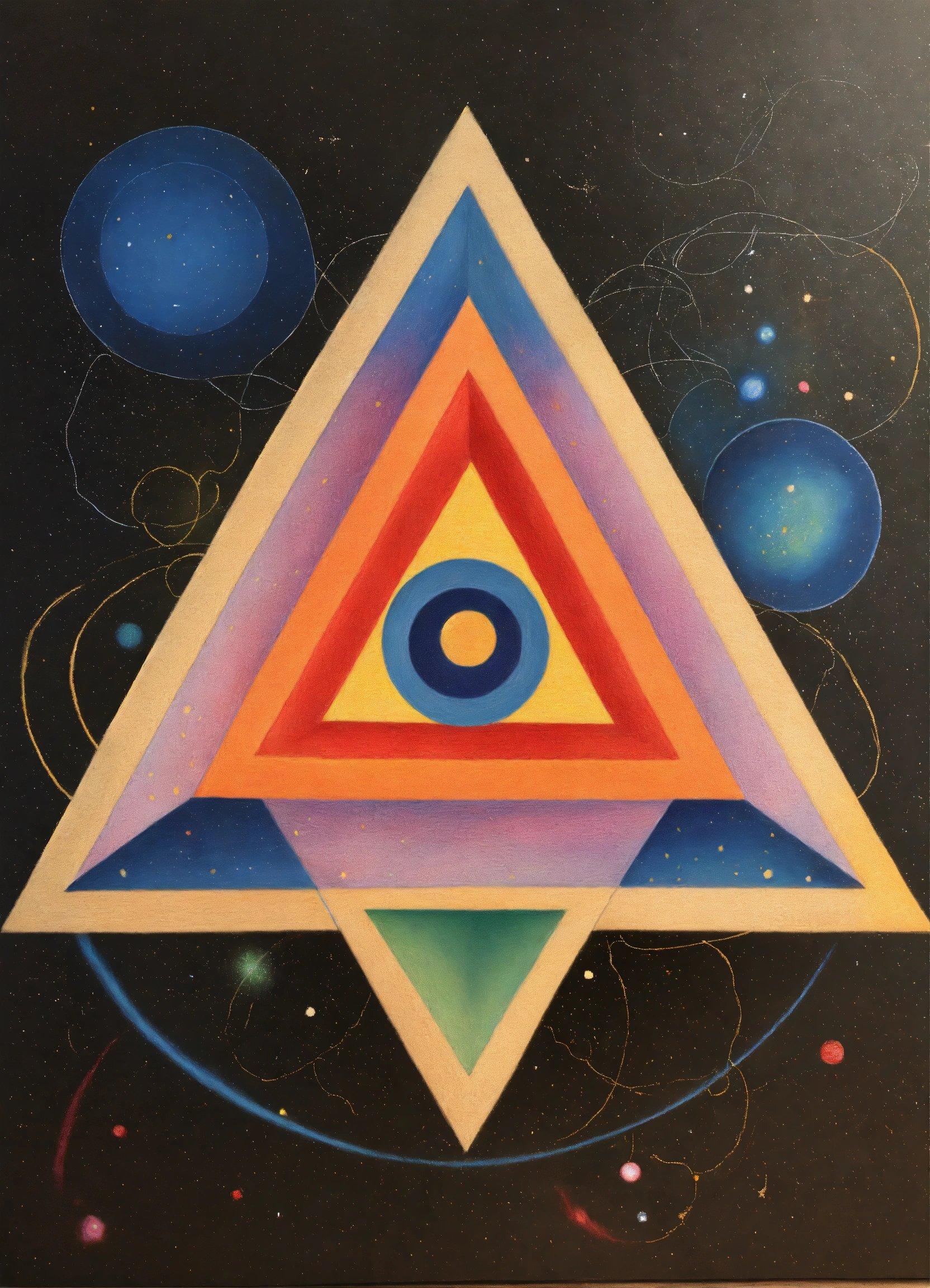 A Painting Of A Triangle With An Eye In The Center