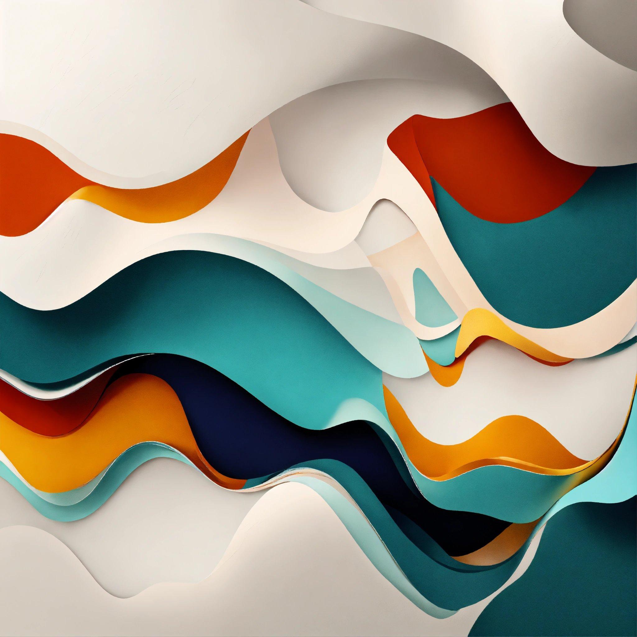 A Painting Of A Wave Of Different Colors