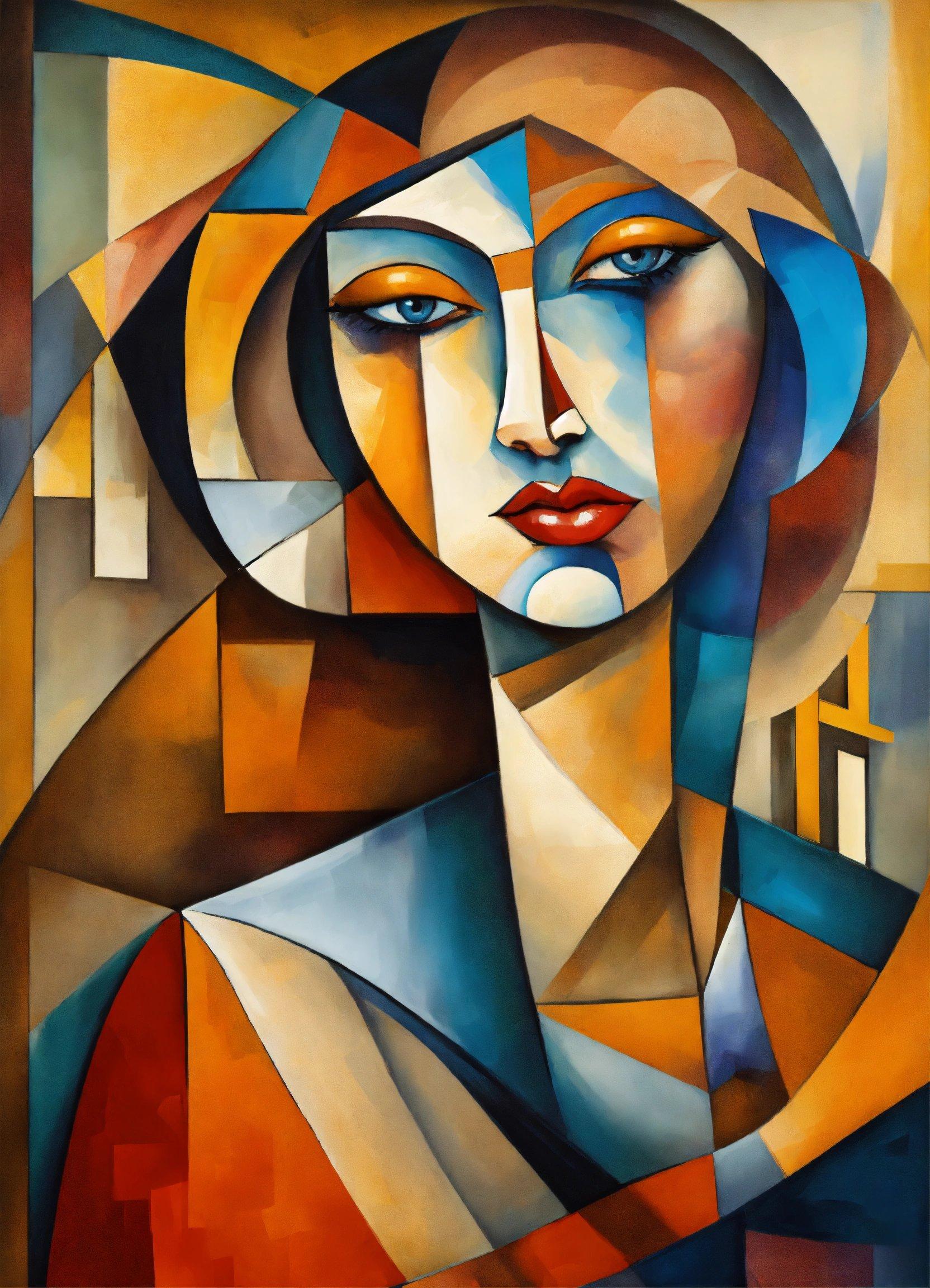 A Painting Of A Woman With Blue Eyes