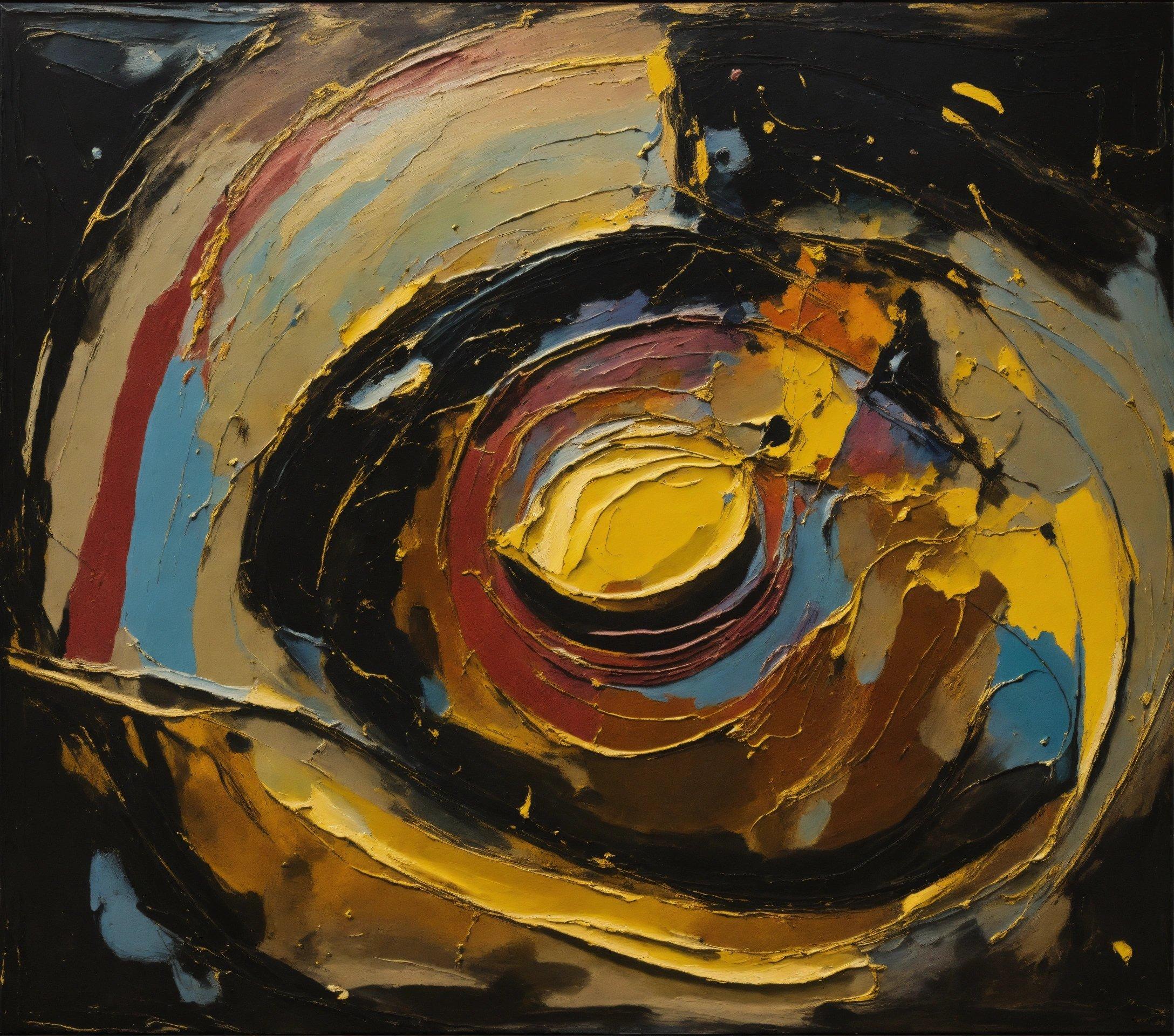 A Painting Of A Yellow And Blue Swirl