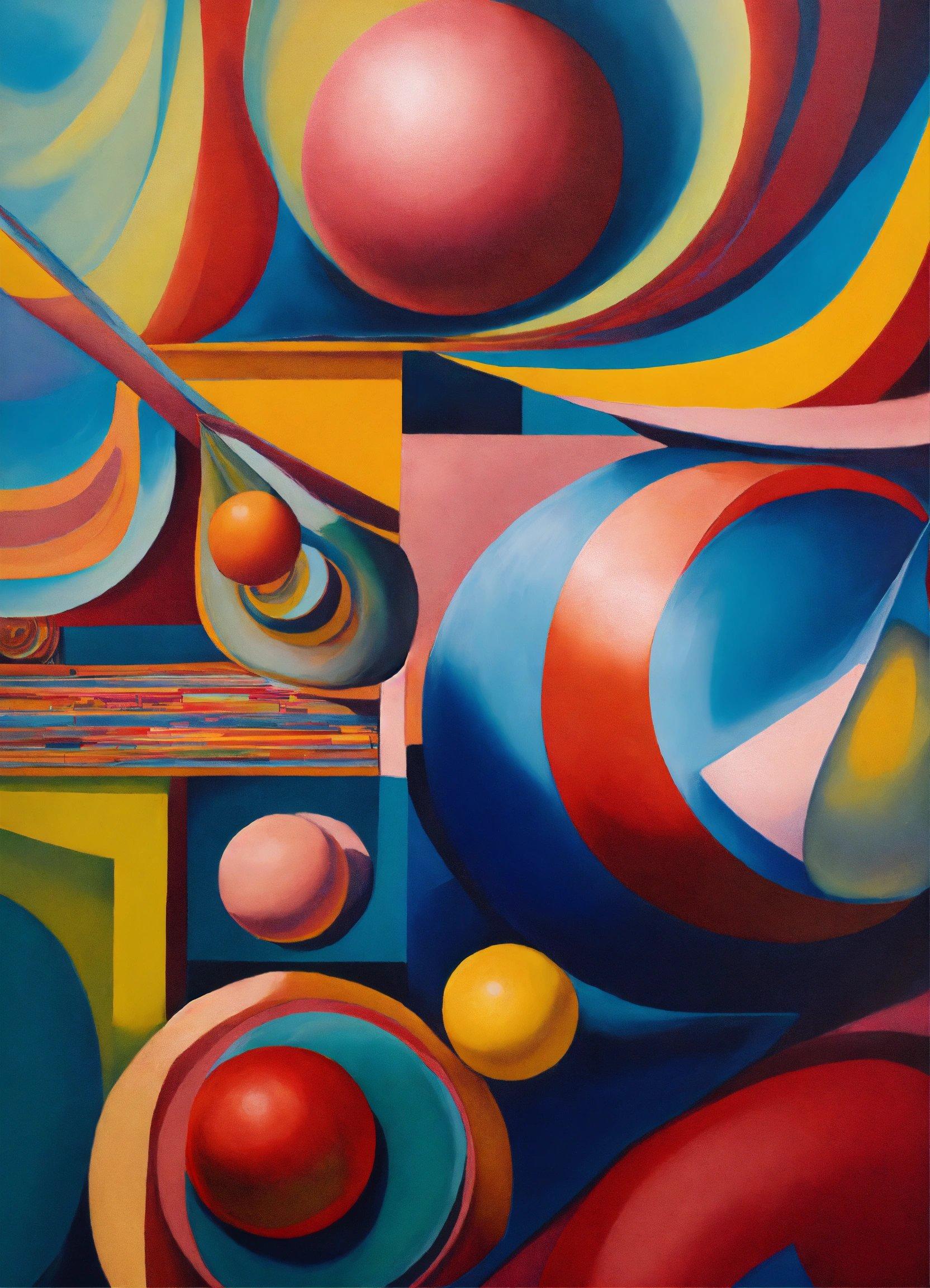 A Painting Of Colorful Shapes And Colors