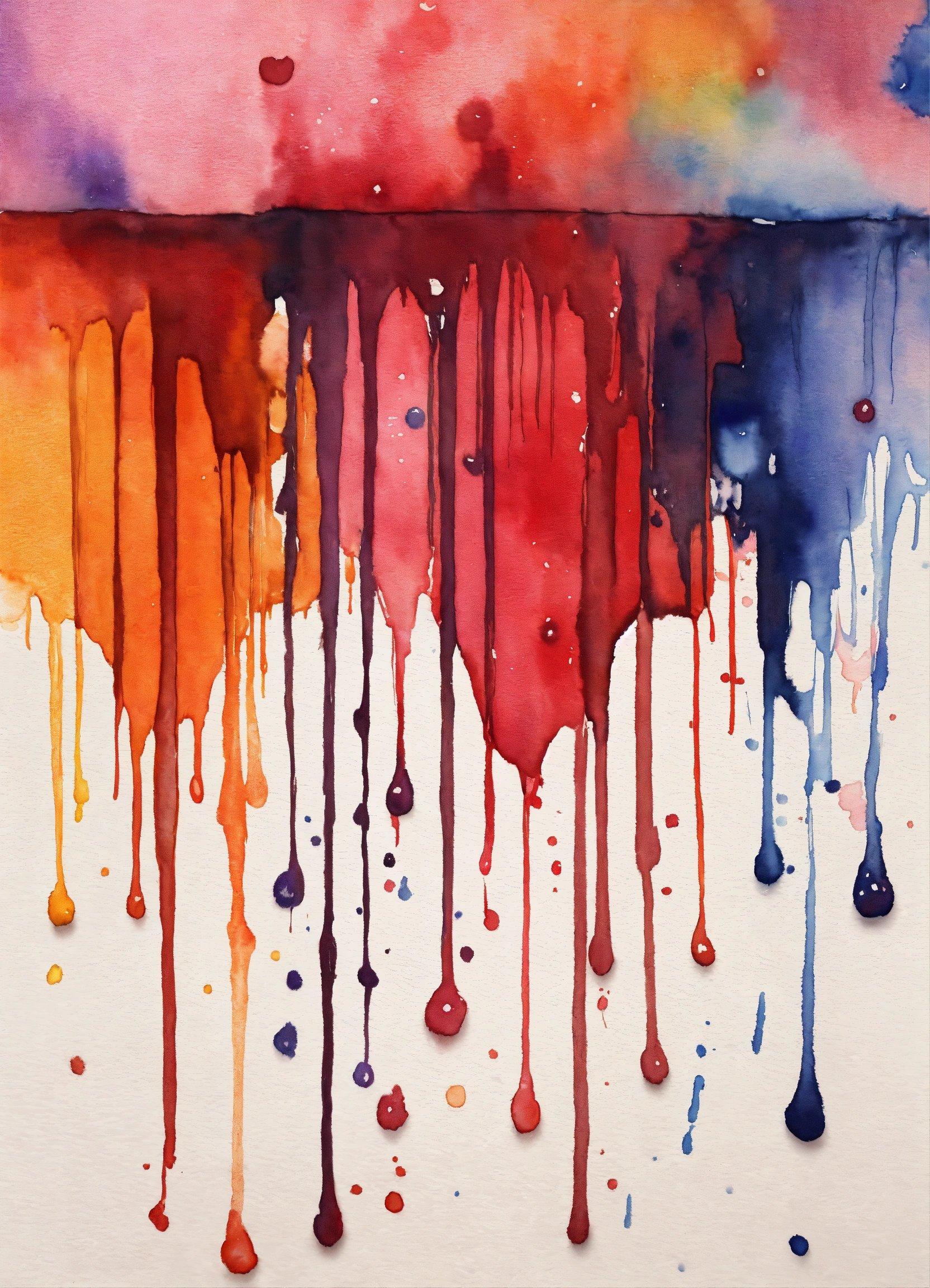 A Painting Of Dripping Paint On A White Surface