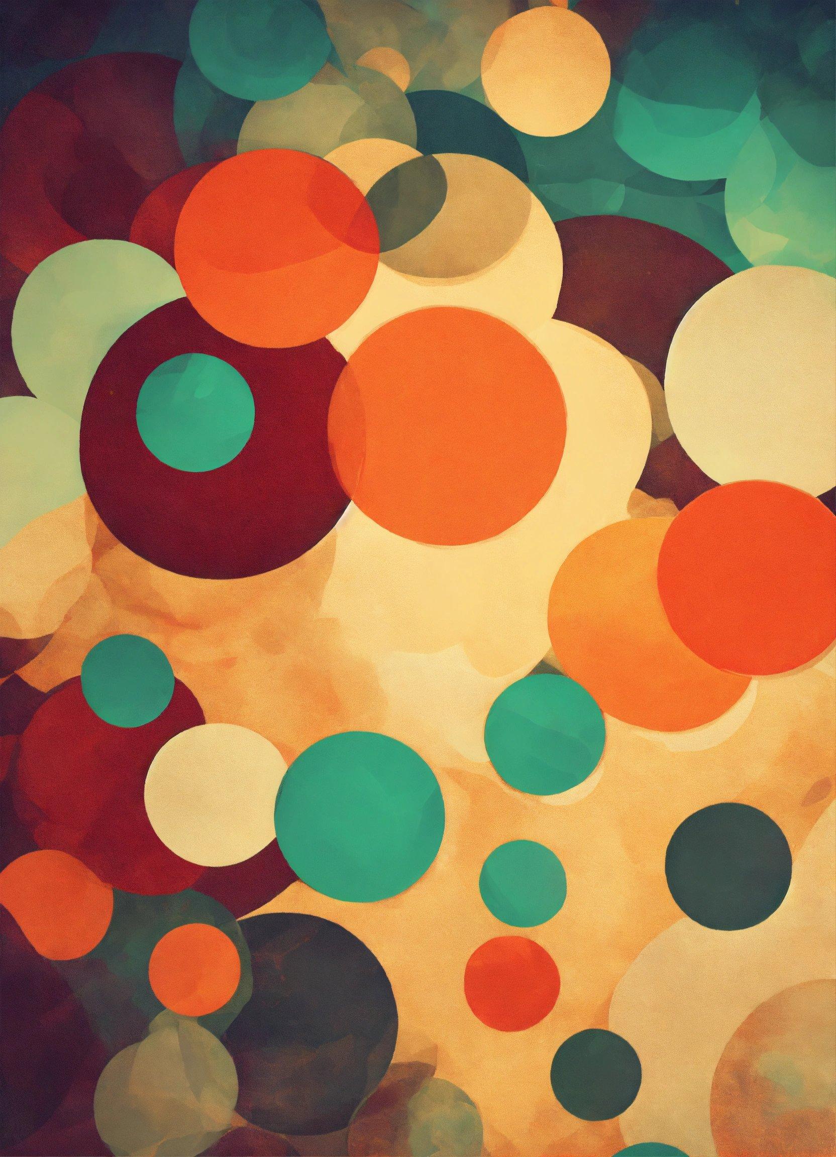 A Painting Of Many Different Colored Circles