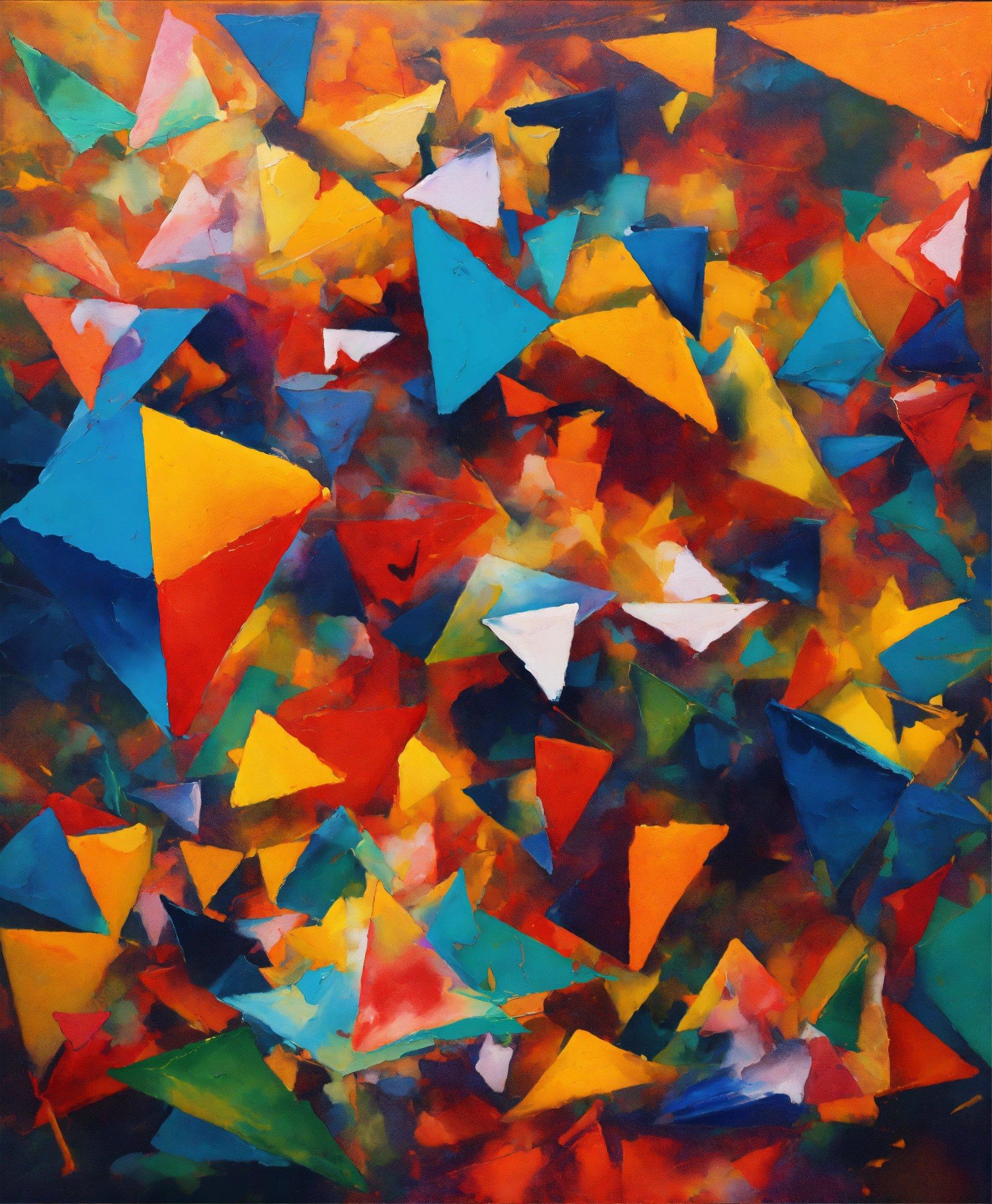 A Painting Of Many Different Colored Kites