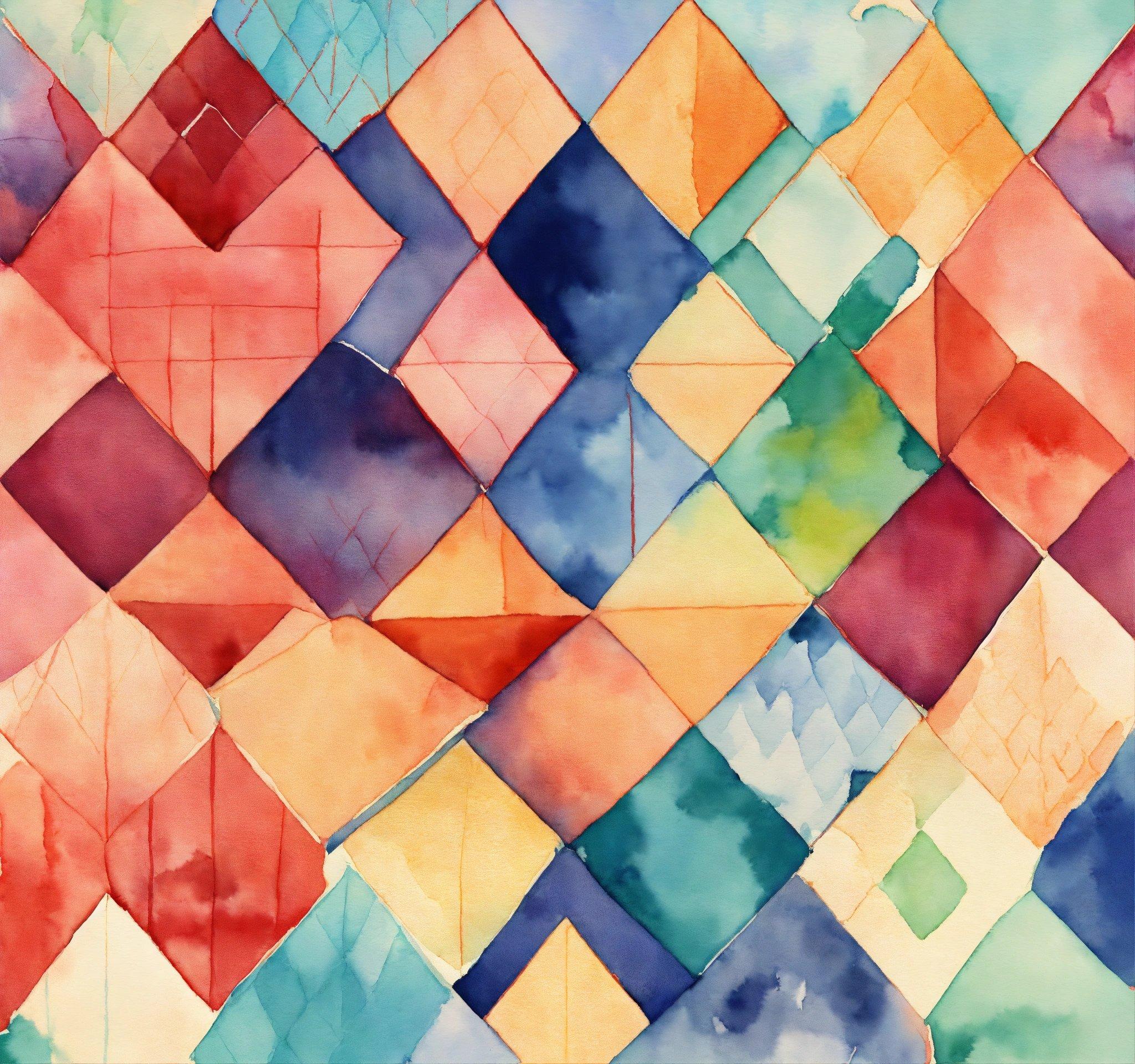 A Painting Of Many Different Colored Squares