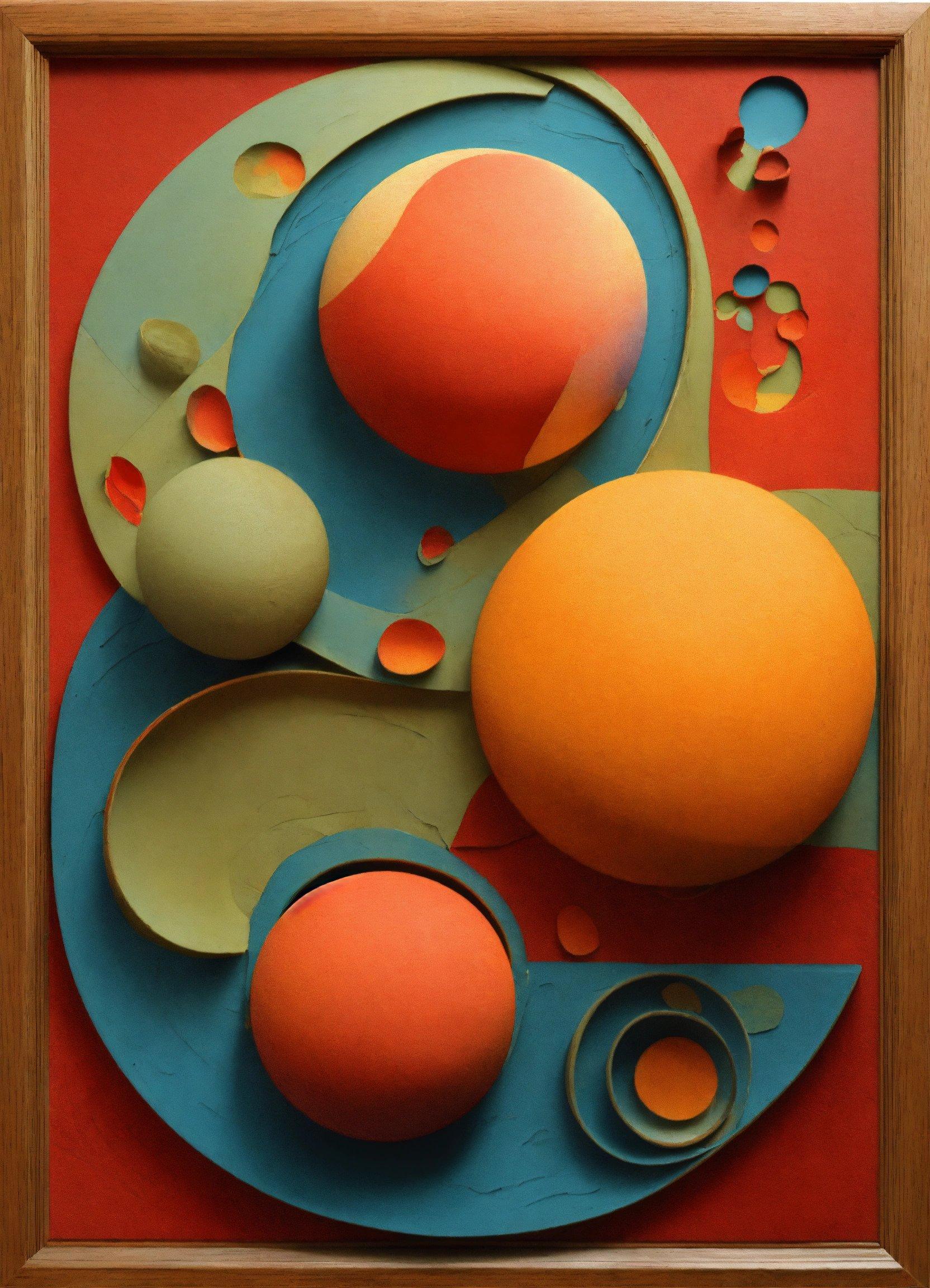 A Painting Of Oranges And Other Items On A Plate