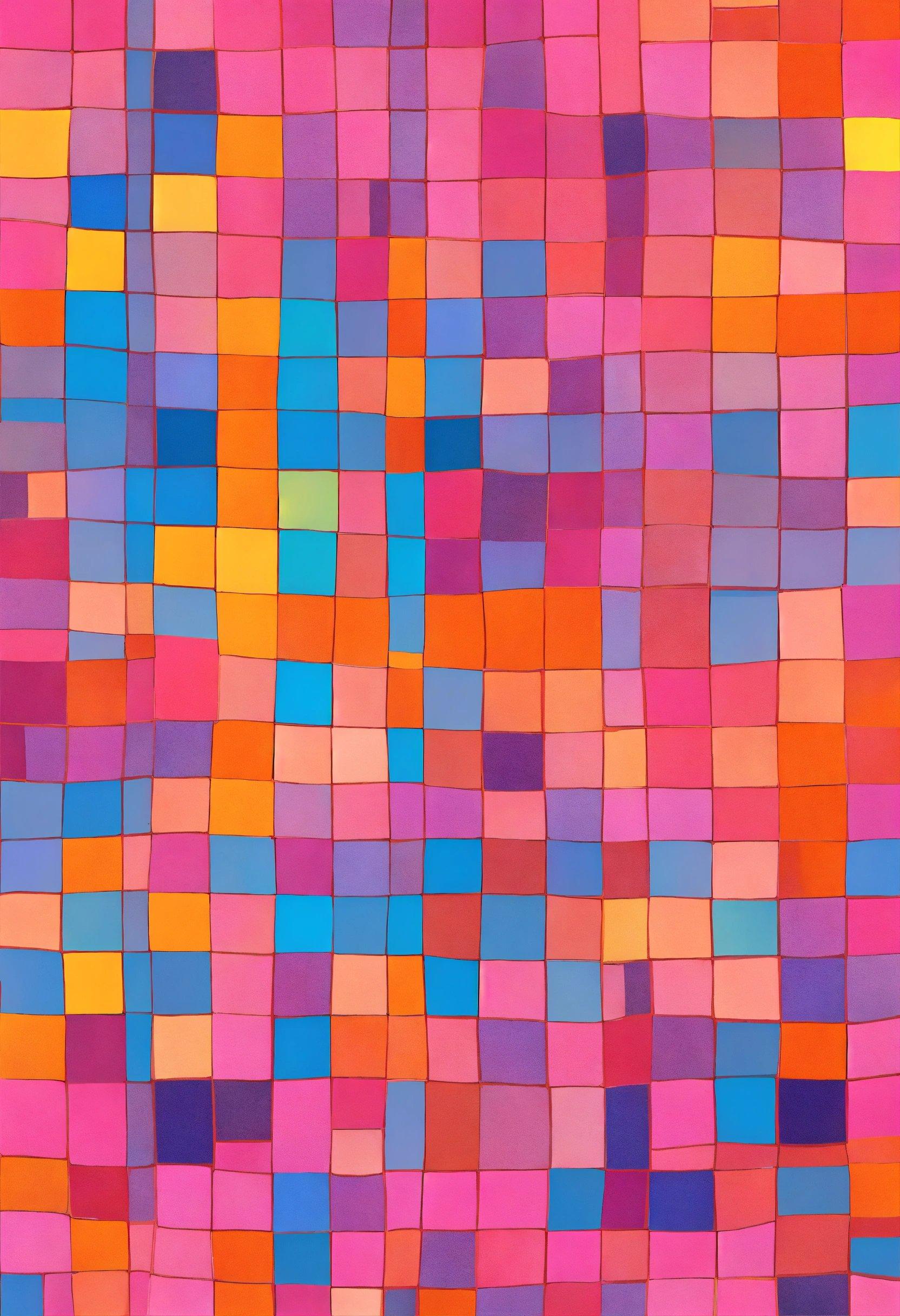 A Painting Of Squares Of Different Colors