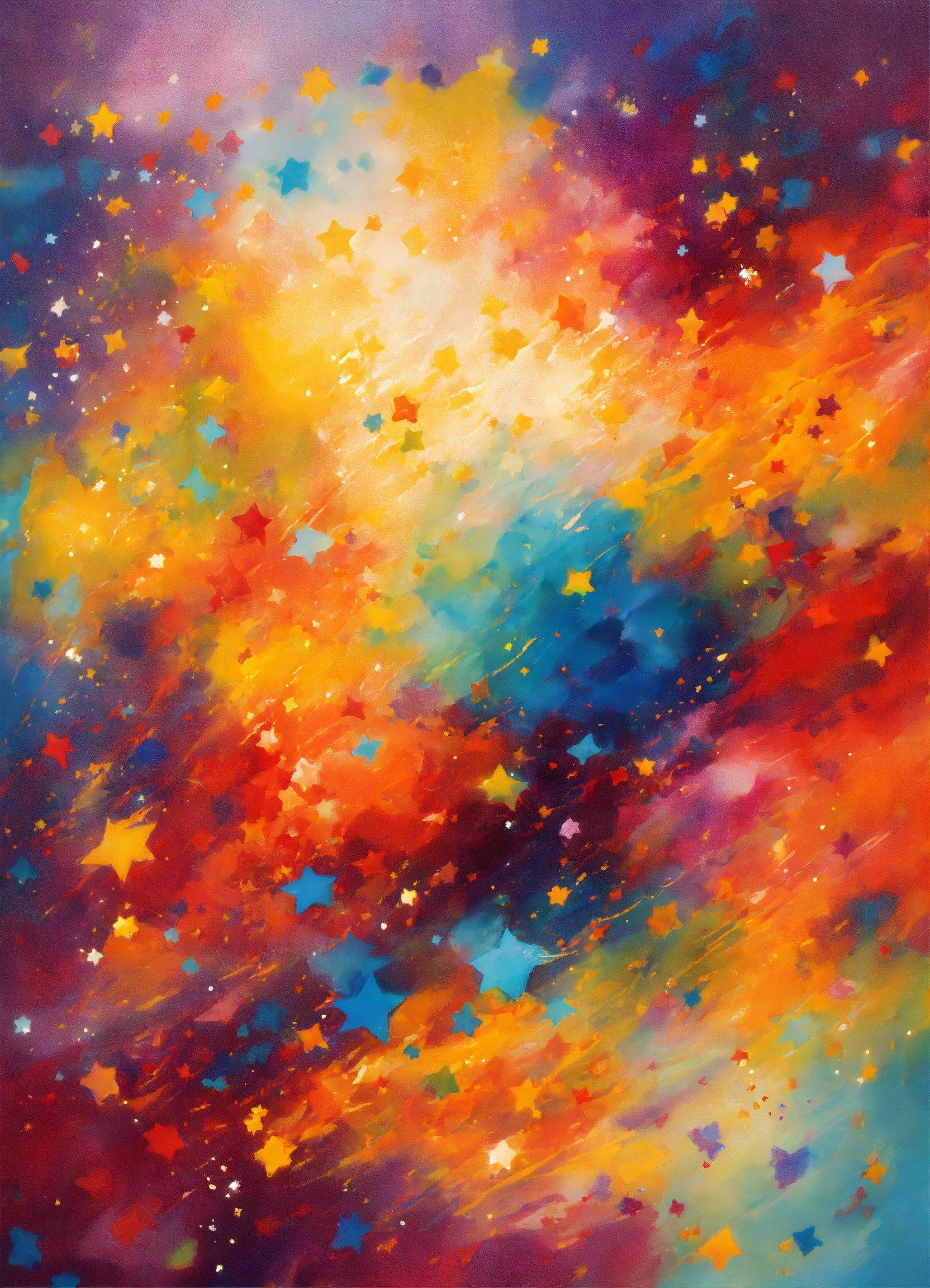 A Painting Of Stars In The Sky