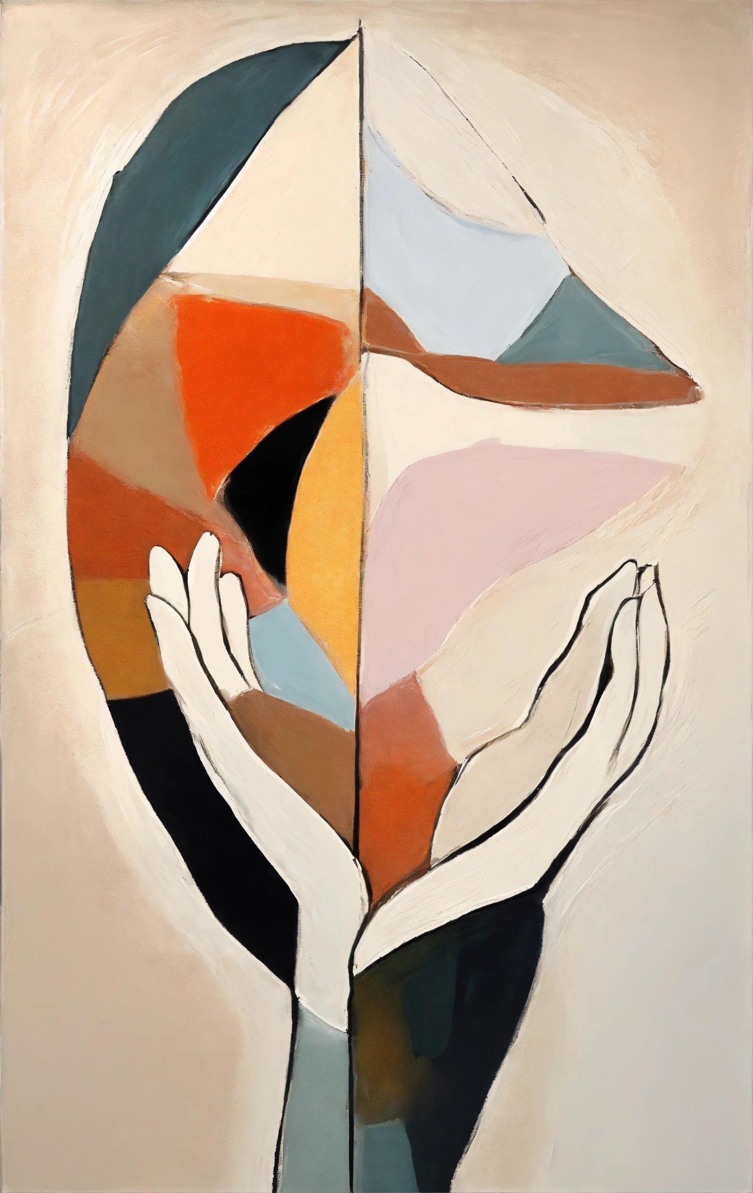 A Painting Of Two Hands Holding Each Other