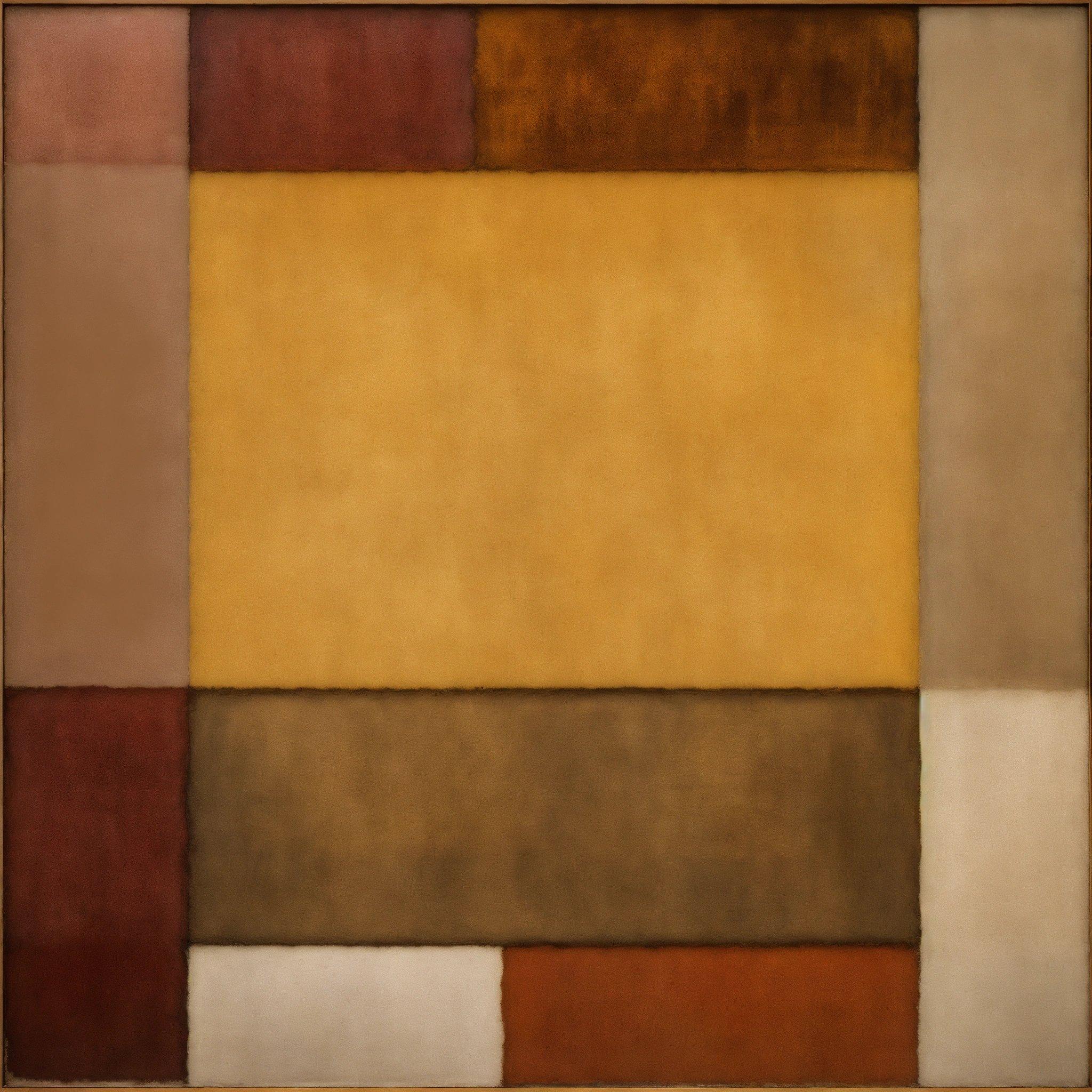 A Painting With A Brown, Yellow, And Brown Color Scheme