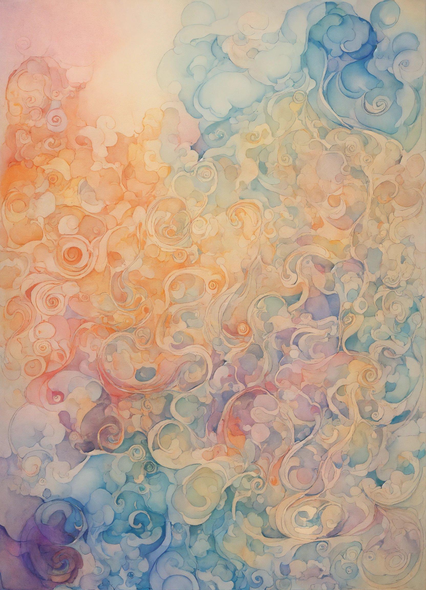 A Painting With A Lot Of Bubbles On It