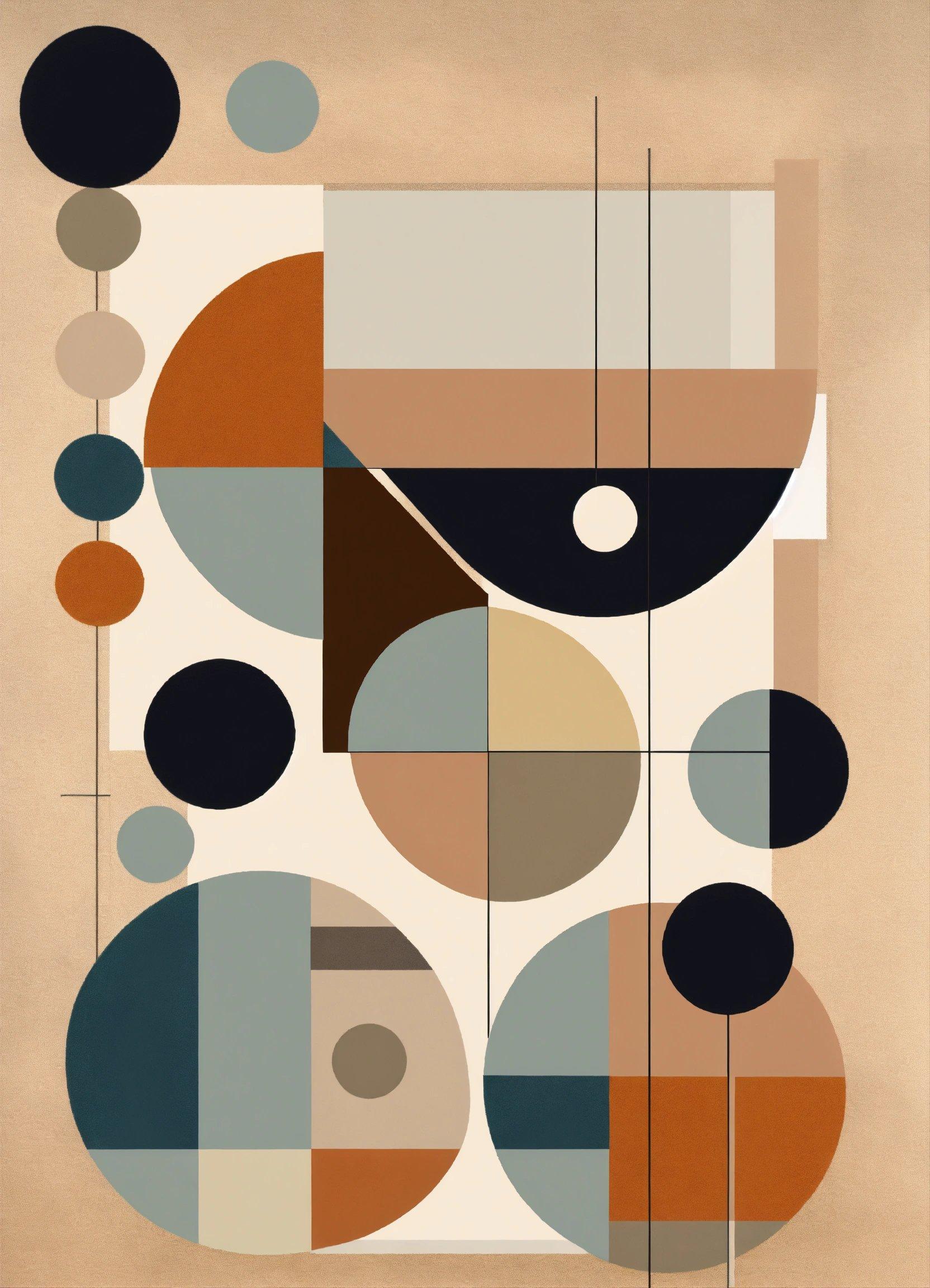 A Painting With Circles And Lines On It