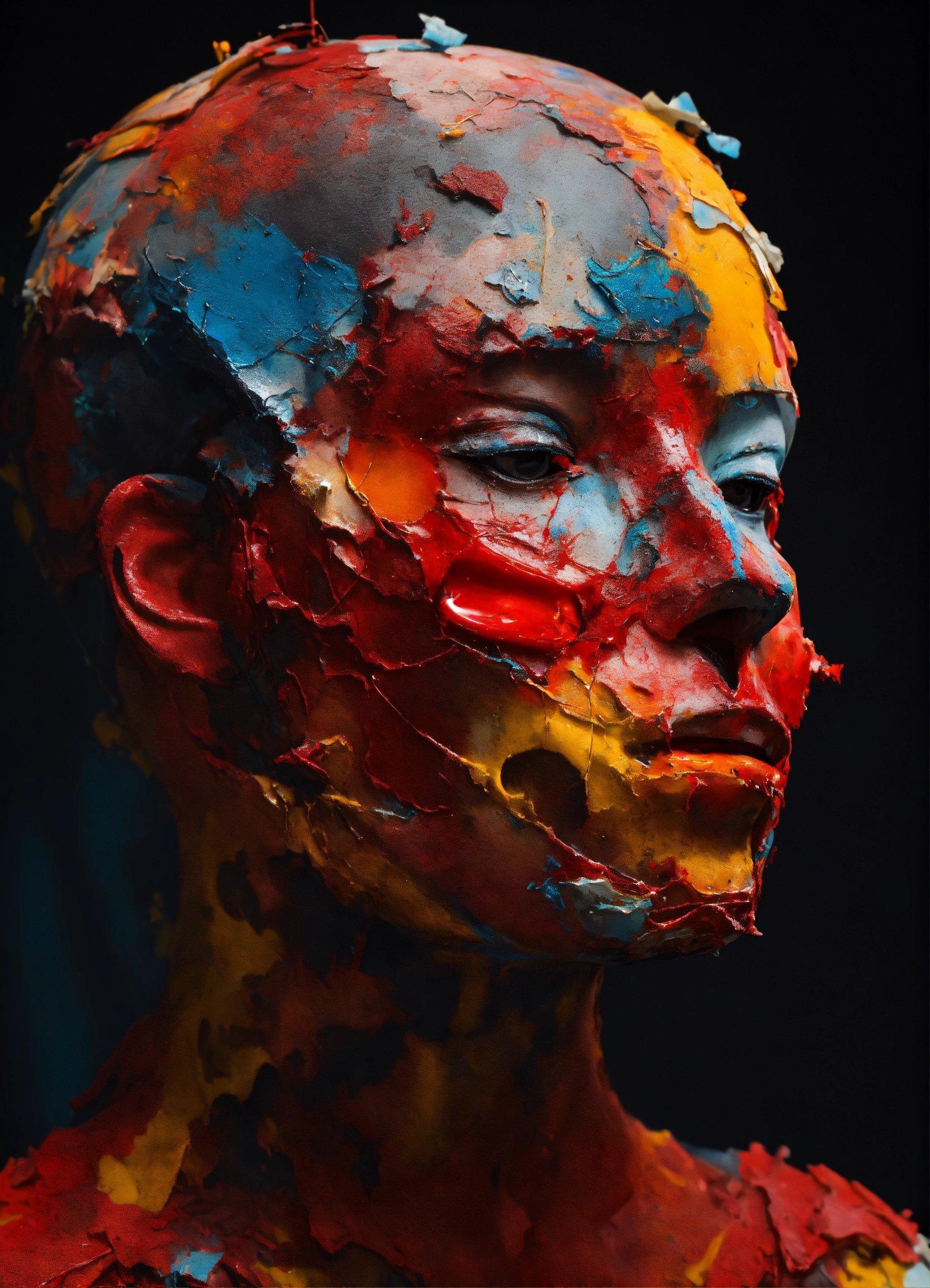 A Person With A Painted Face And Body