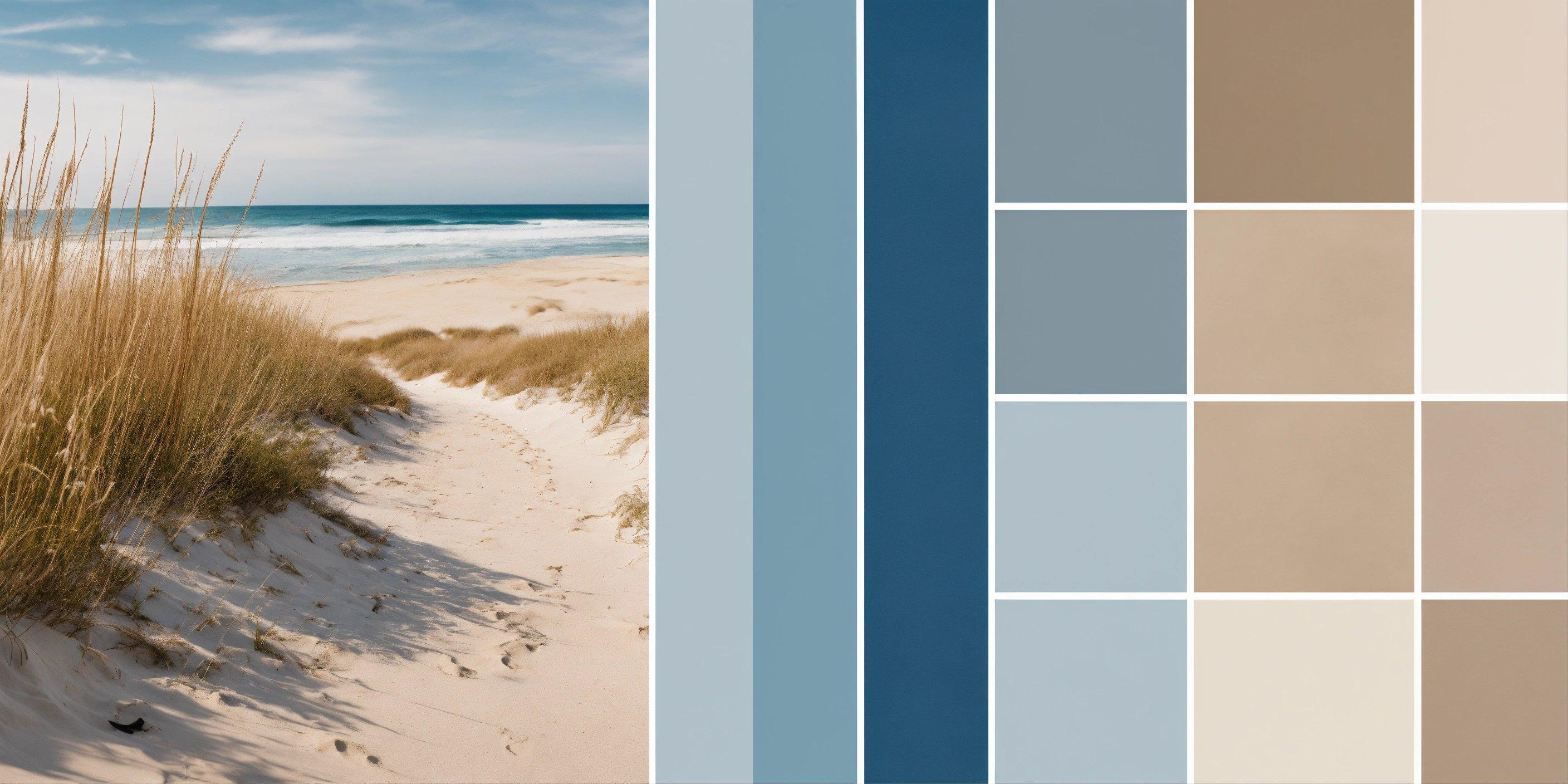 A Picture Of A Beach With Sand And Sea Oats