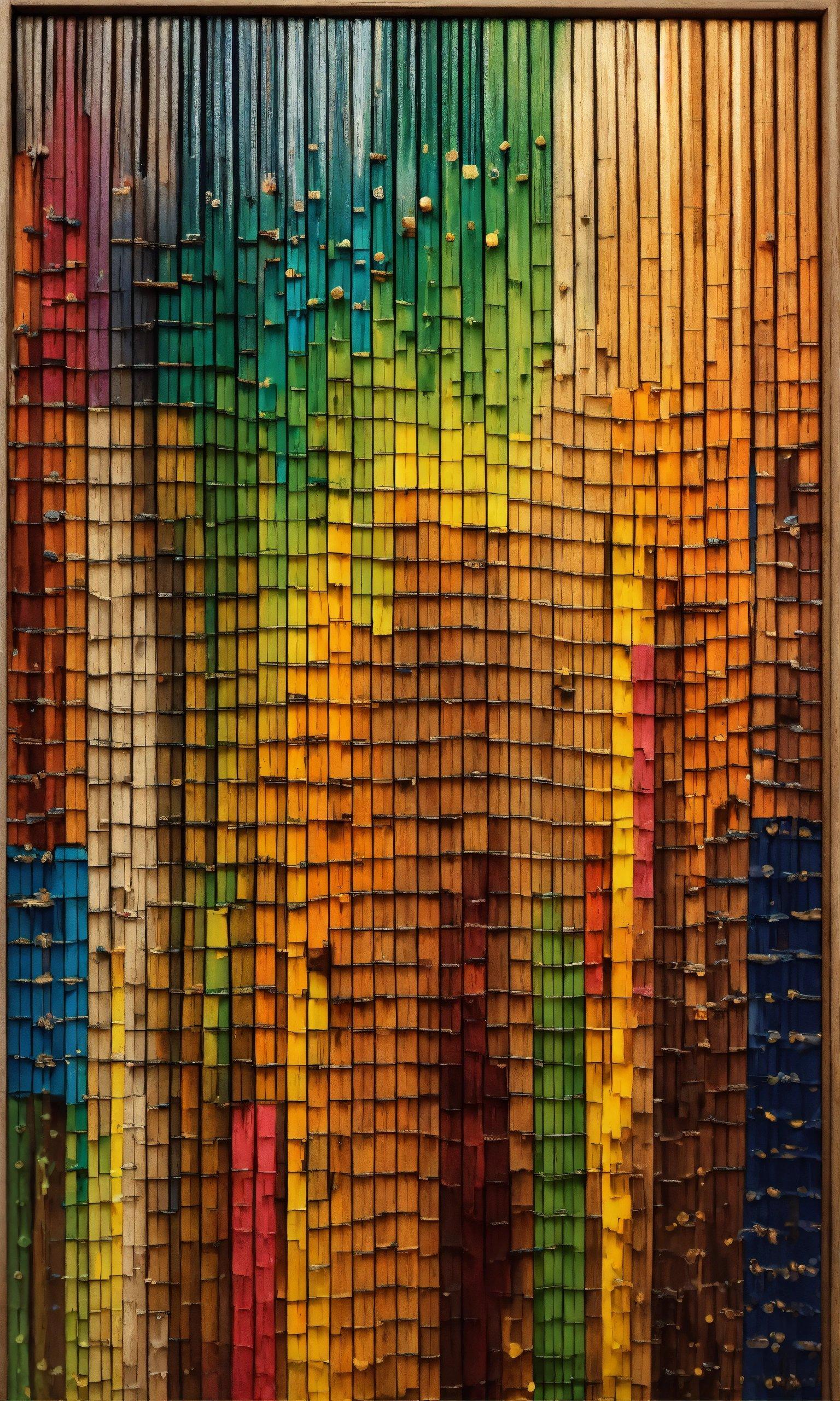 A Picture Of A Multicolored Wall Hanging On A Wall