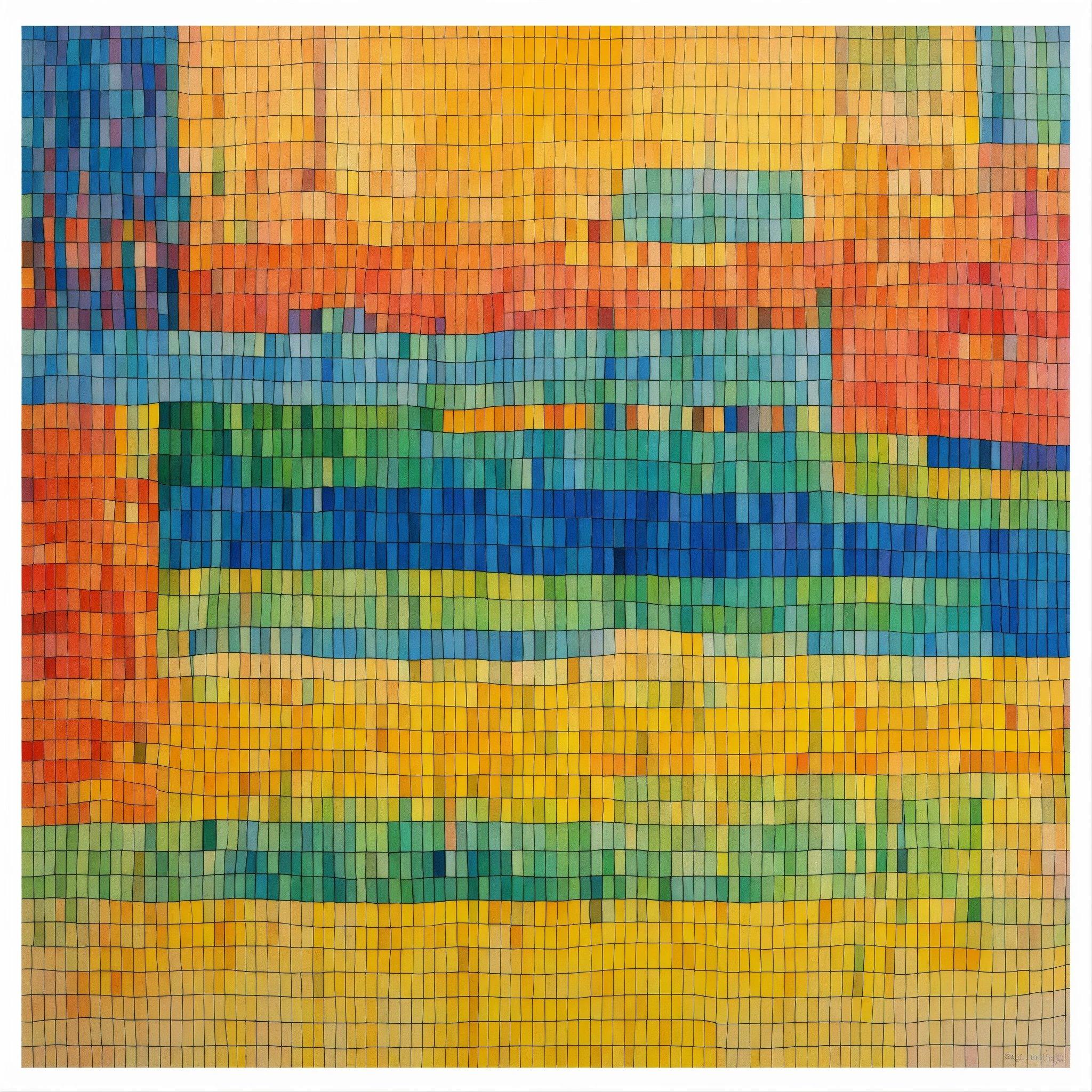 A Picture Of A Painting Made Out Of Squares