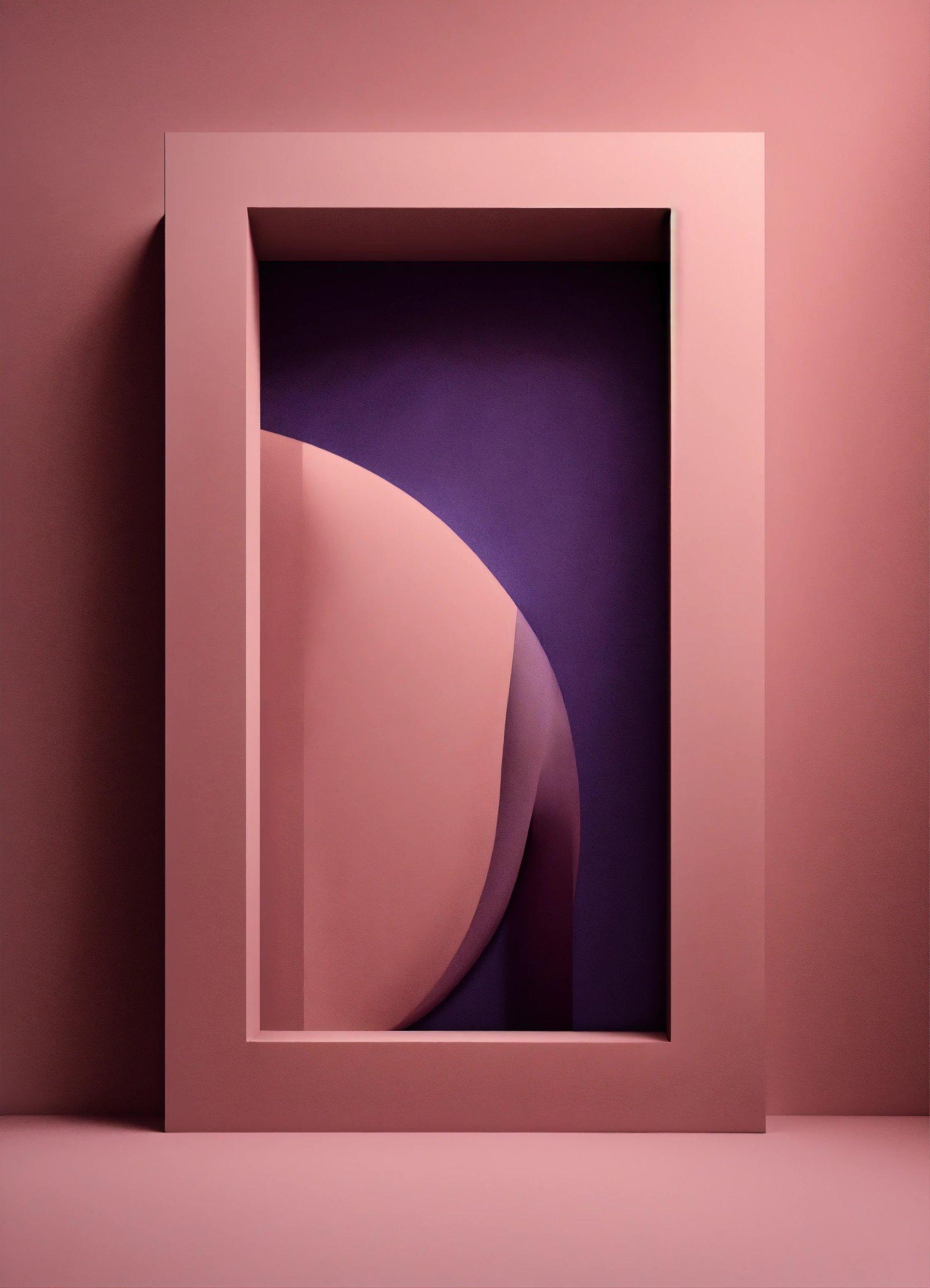 A Picture Of A Purple And White Object In A Pink Frame