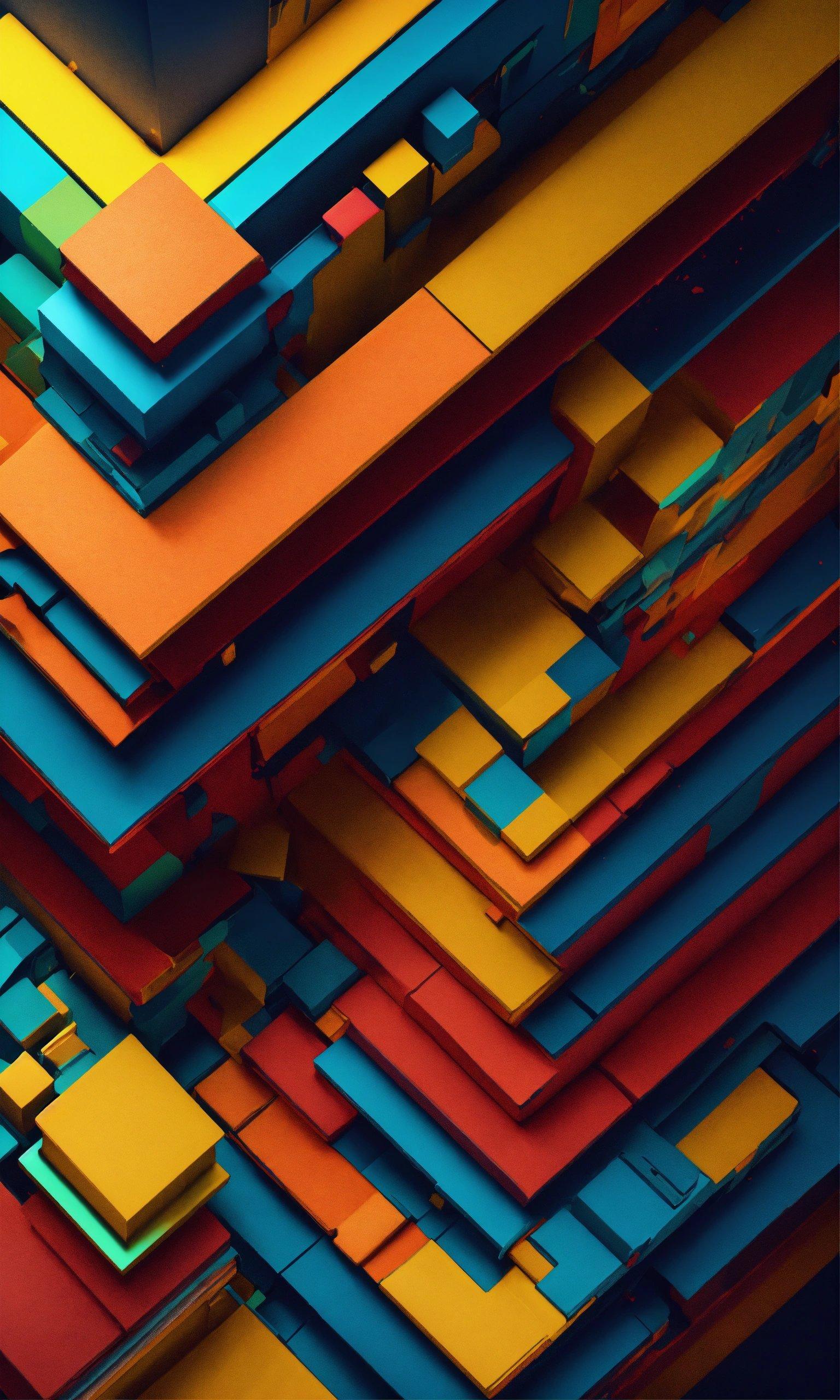 A Pile Of Different Colored Blocks Stacked On Top Of Each Other